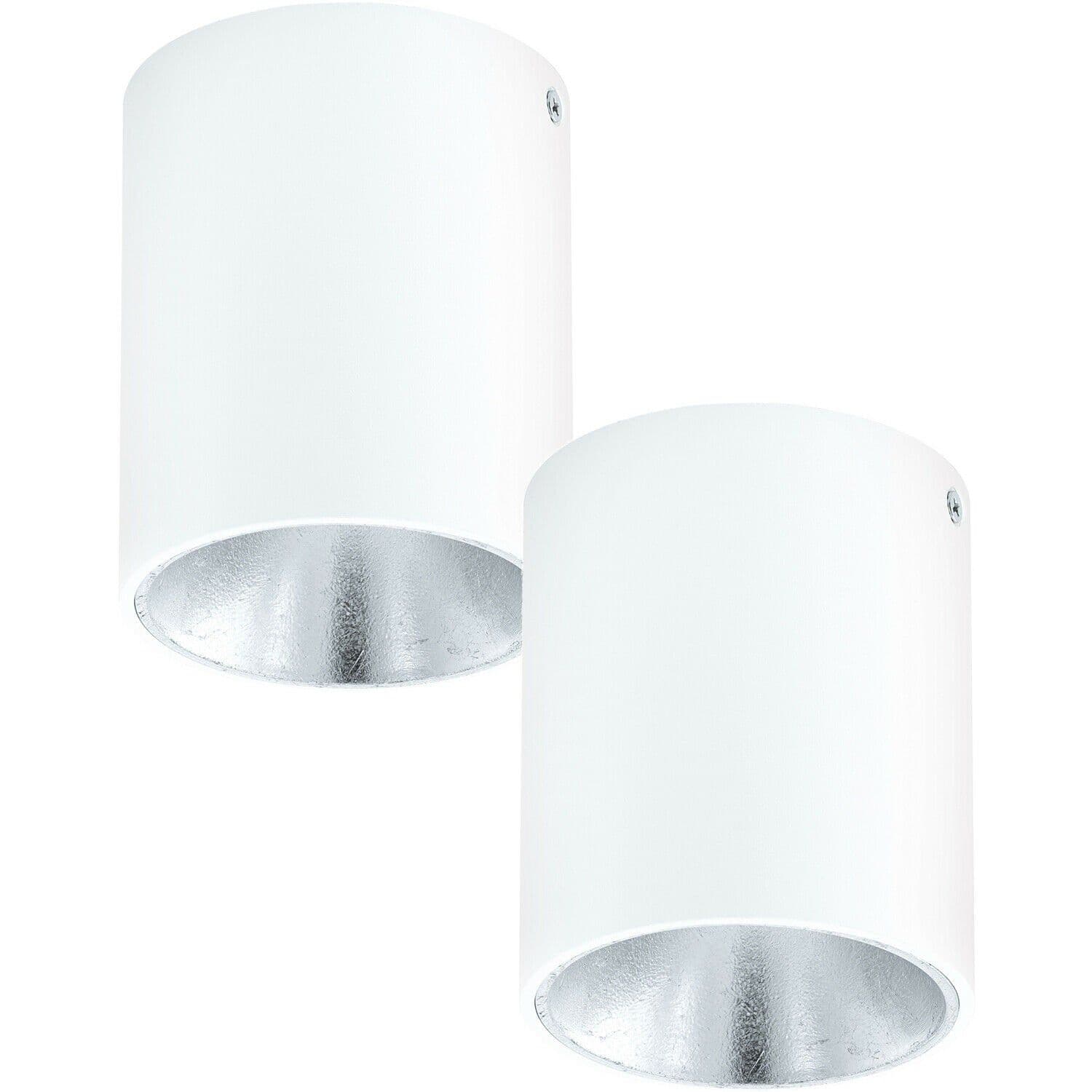 2 PACK Wall Ceiling Light & Silver Round Downlight 3.3W LED