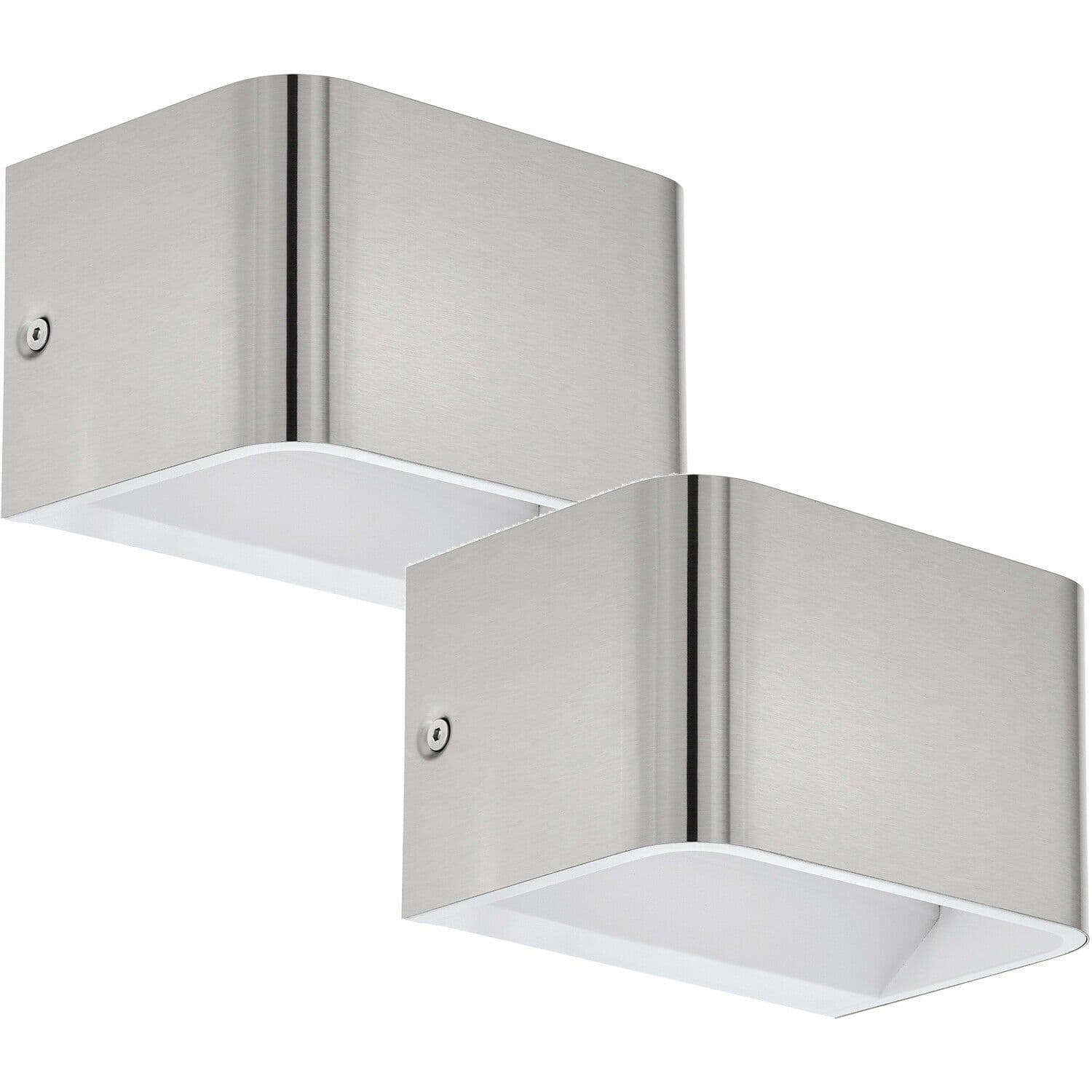 2 PACK Wall Light Satin Nickel Front Cover Box Structure LED 6W Included