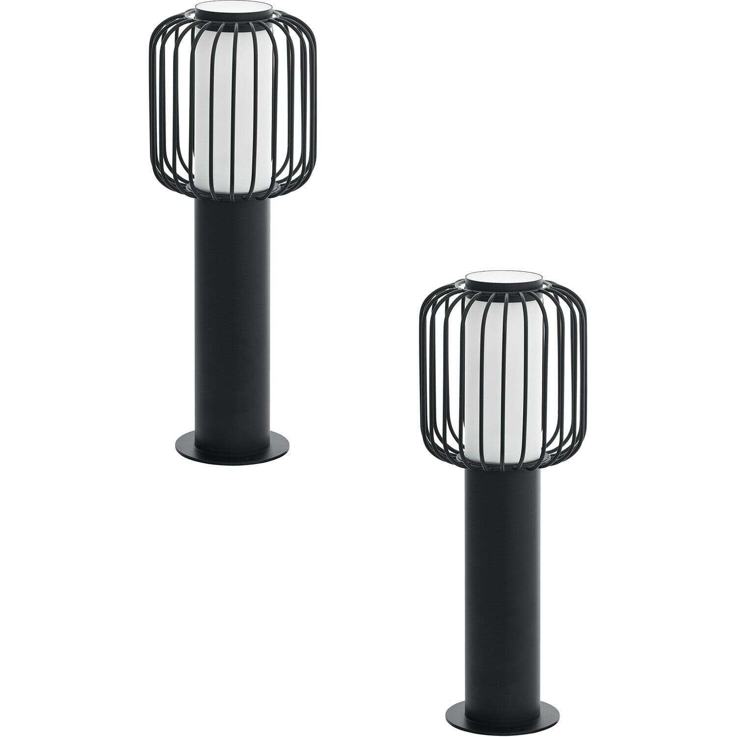 2 PACK IP44 Outdoor Pedestal Light Steel 1x 28W E27 Wall Gate Lamp