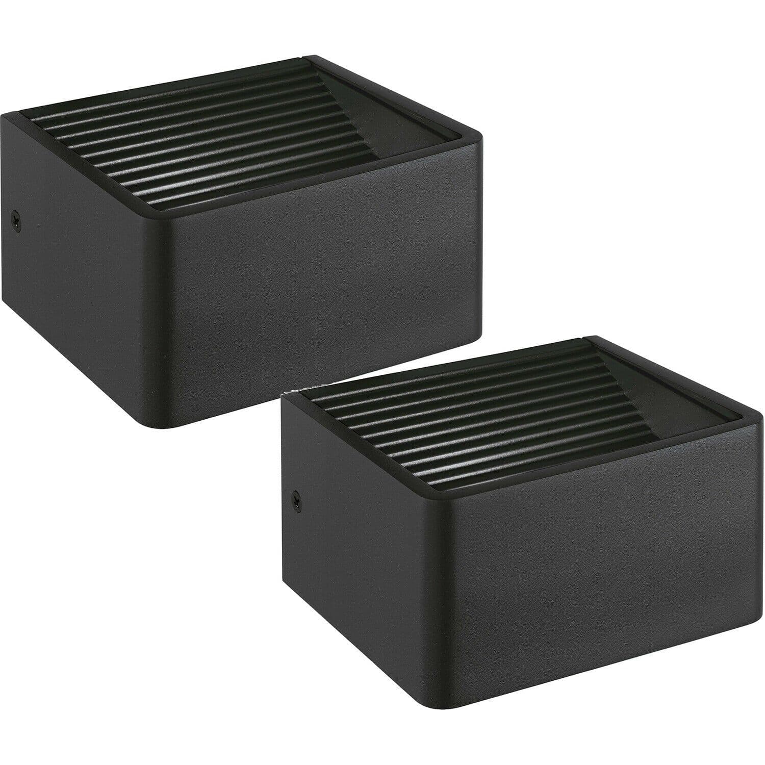 2 PACK IP44 Outdoor Wall Light Anthracite Aluminium 6W LED Porch Lamp