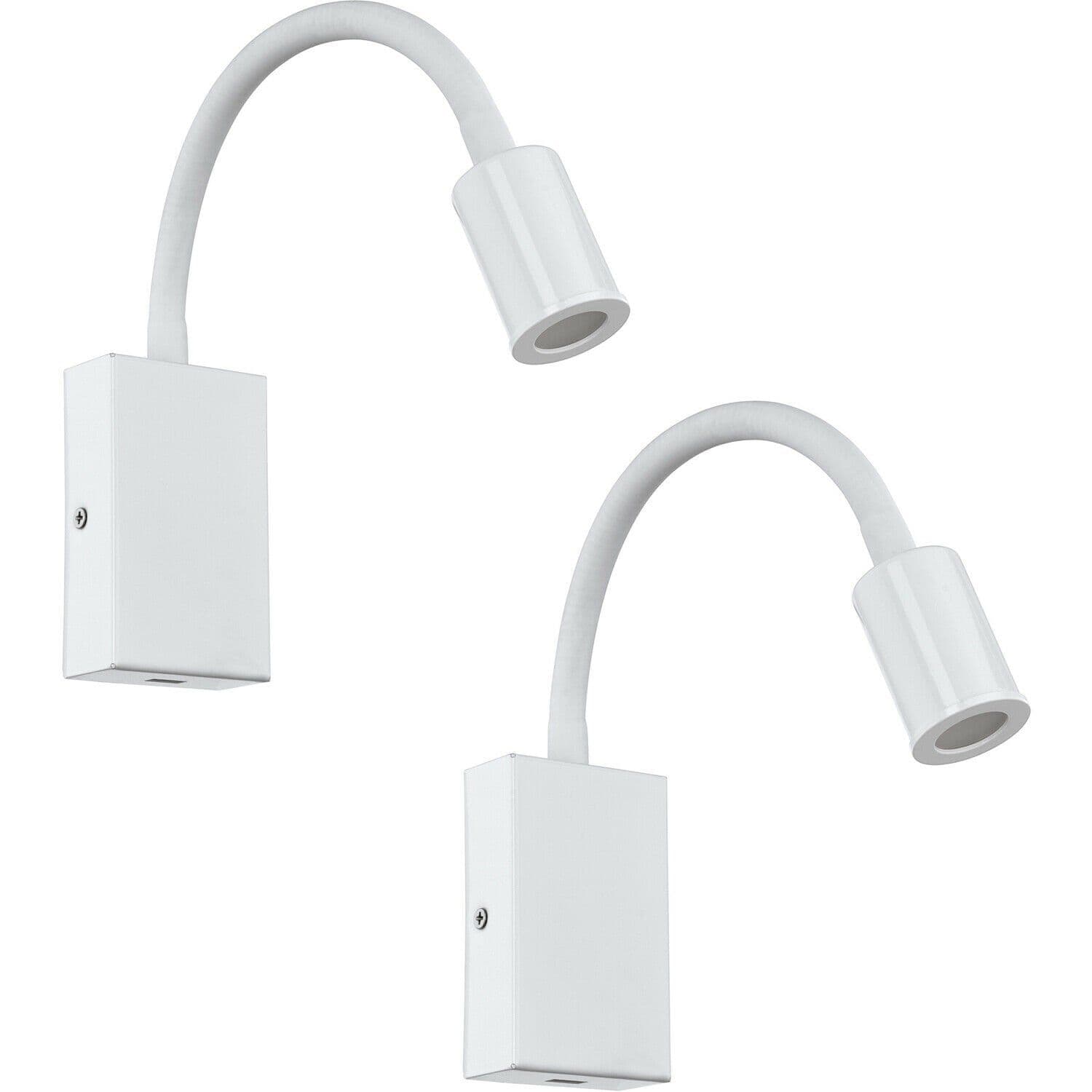2 PACK Wall Light Steel & Plastic Rocker Switch LED 3.5W Included
