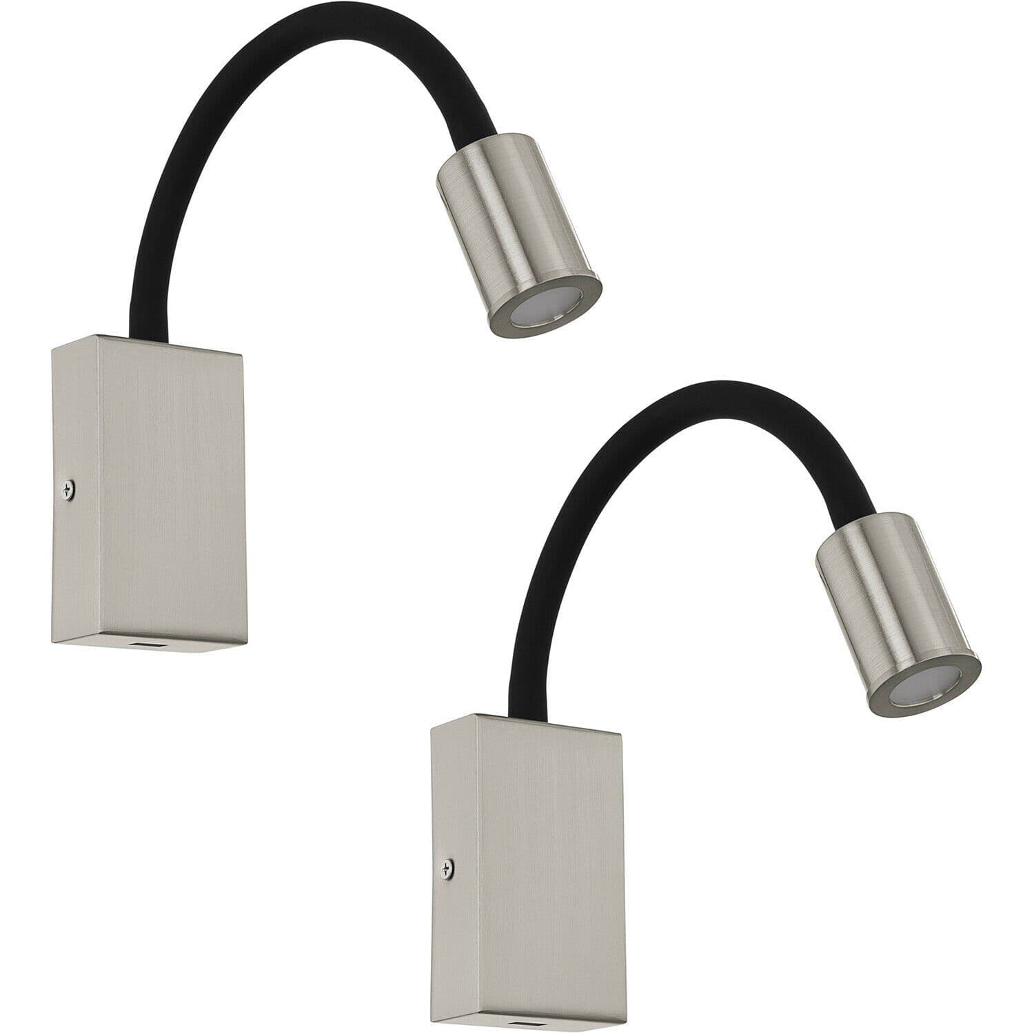 2 PACK Wall Light Satin Nickel Steel & Plasic LED 3.5W Included