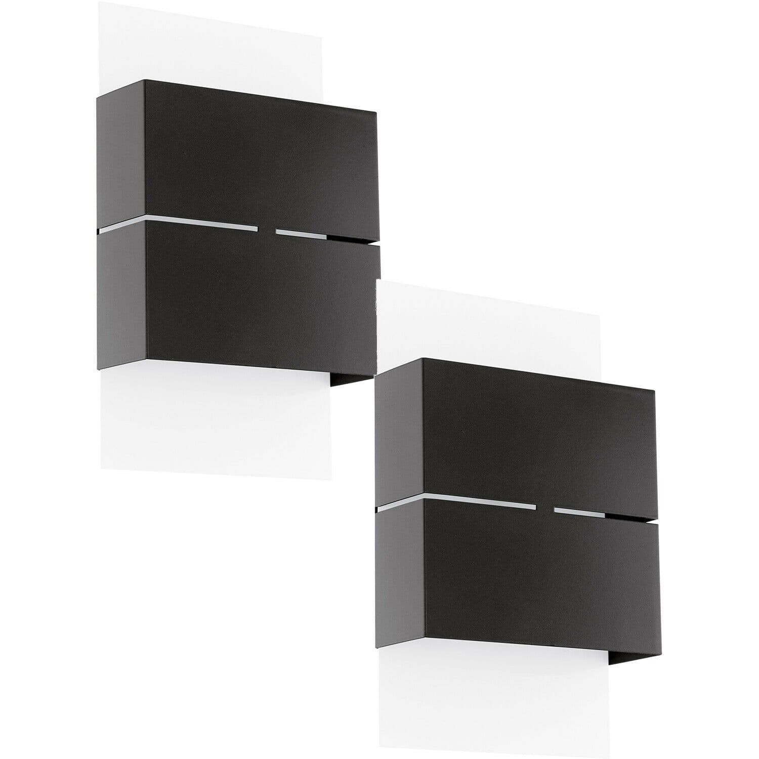 2 PACK IP44 Outdoor Wall Light & Anthracite Zinc Steel 2.5W LED