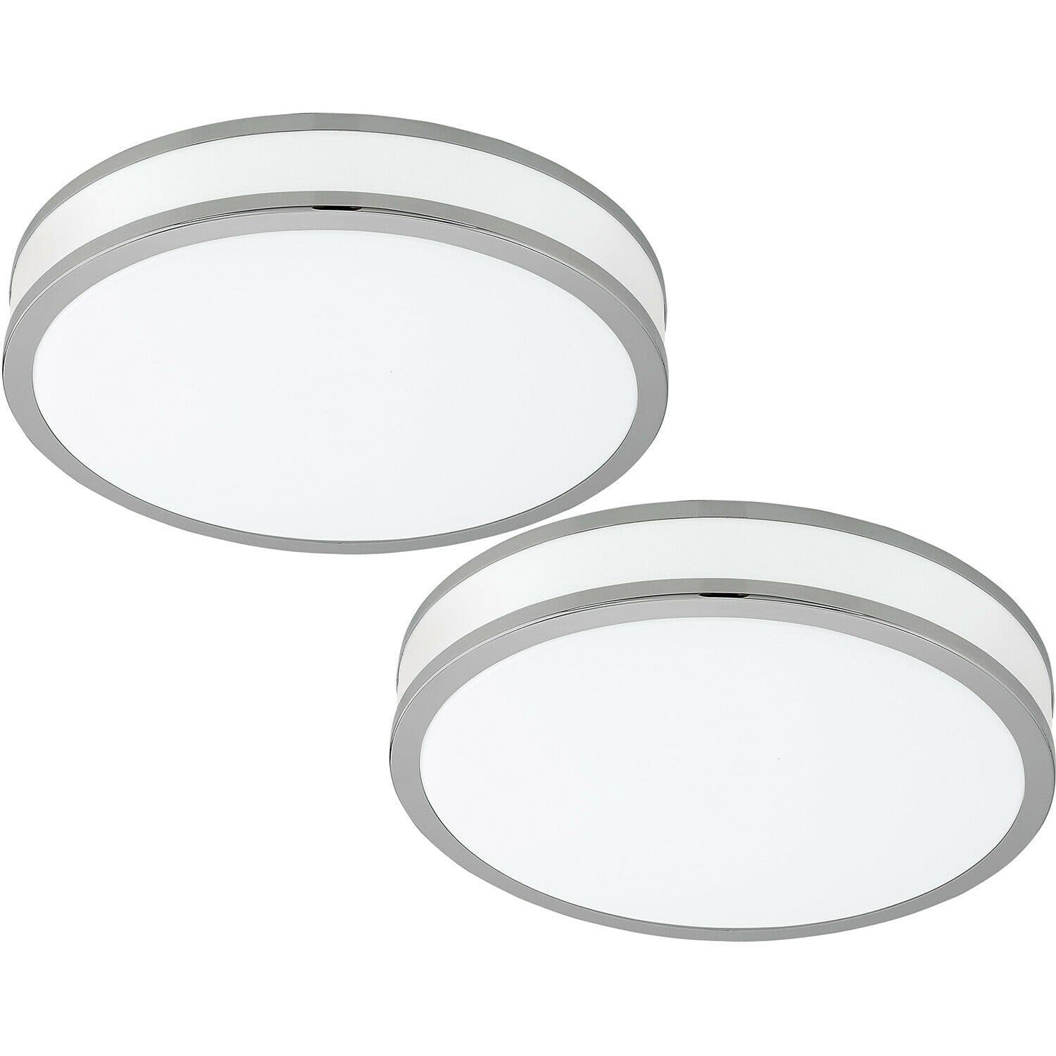 2 PACK Wall Flush Ceiling Light Shade Chrome Plastic LED 18W