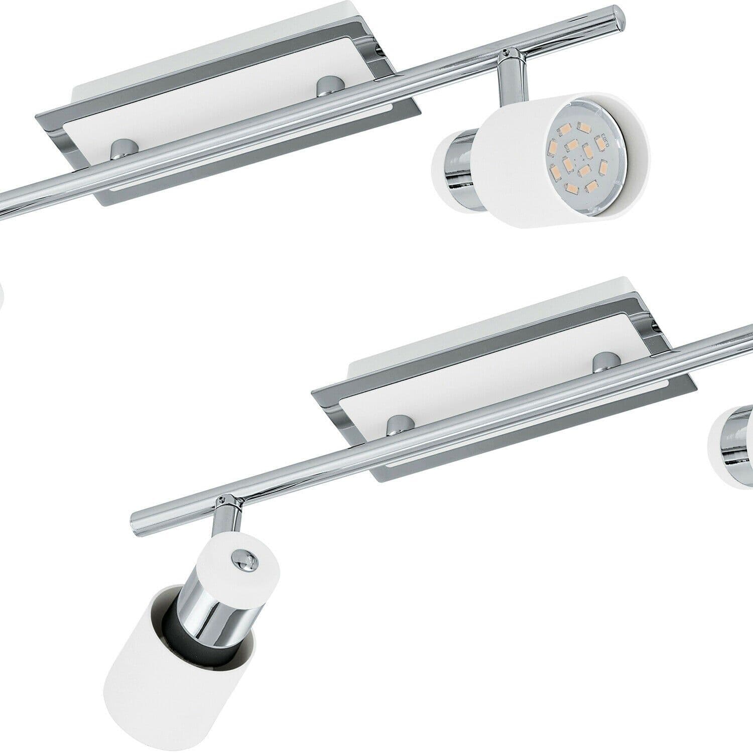 2 PACK Wall 2 Spot Light Chrome Plated Steel GU10 2x5W Included