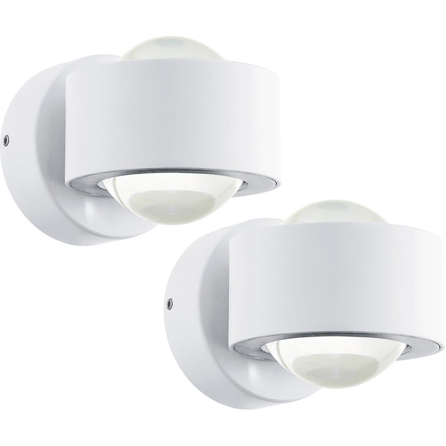 2 PACK IP44 Outdoor Wall Light Aluminium Hoop Shade 2W LED Porch Lamp