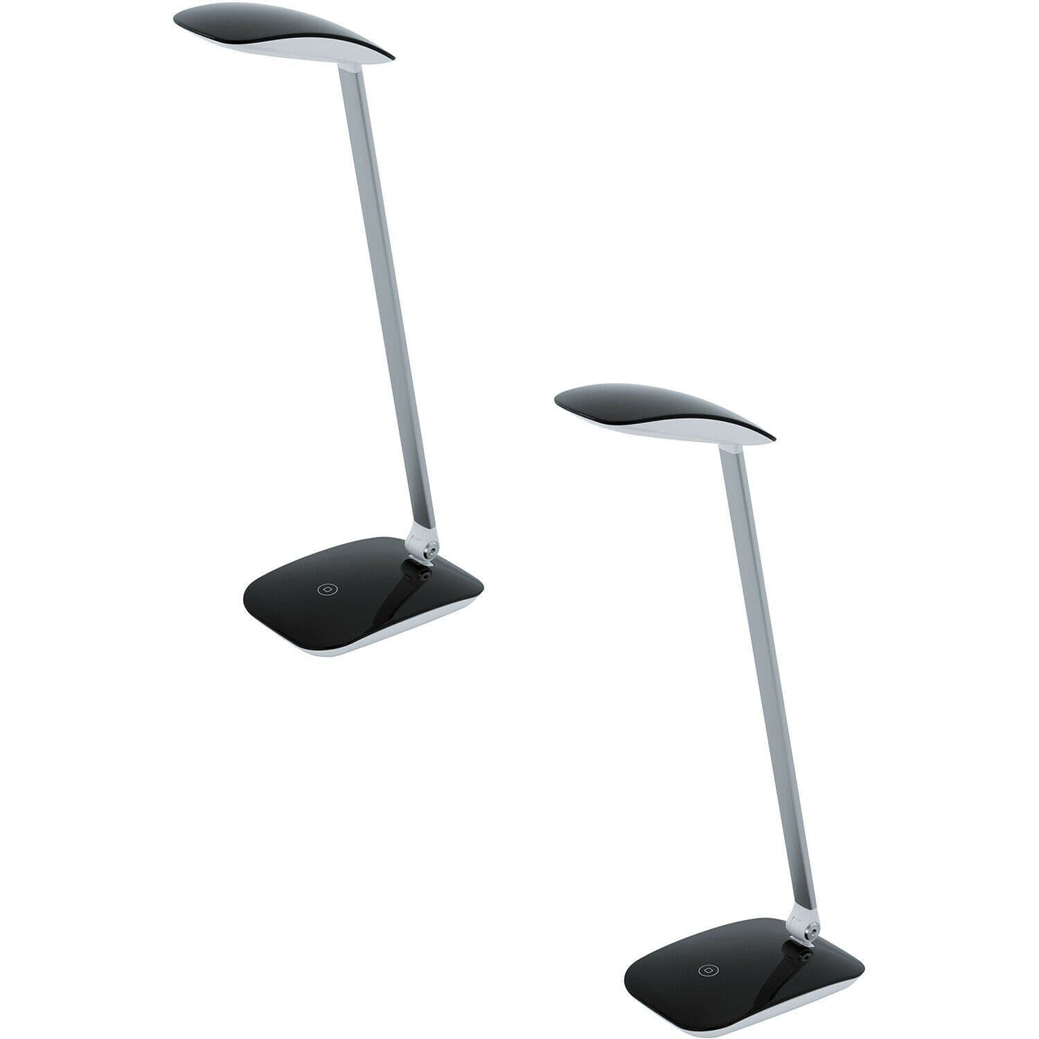 2 PACK Table Desk Lamp Balck Touch On Off Dimming Bulb LED 4.5W Included