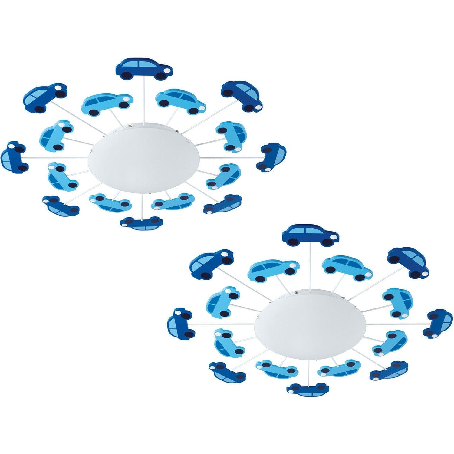 2 PACK Wall Flush Ceiling Light Blue Shade Satin Glass E27 1x60W