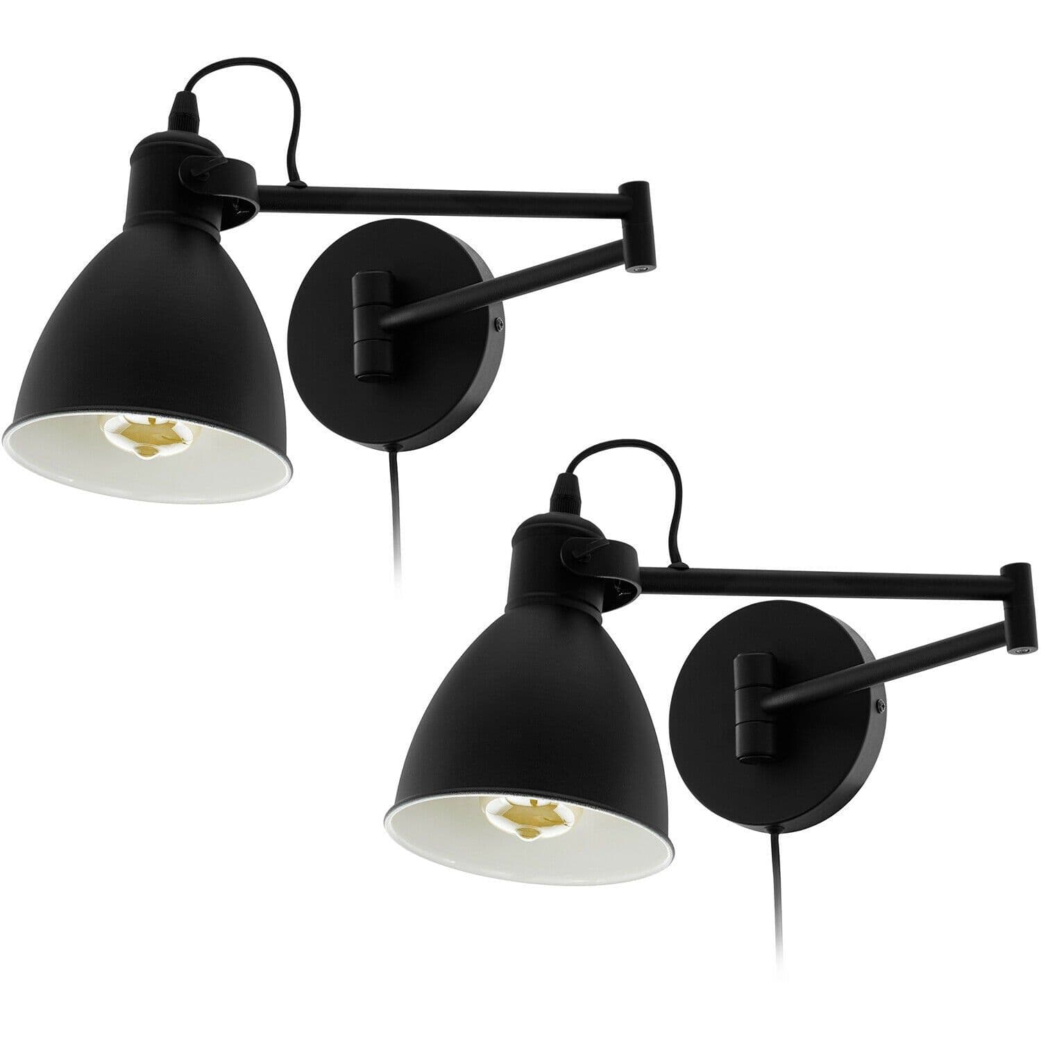 2 PACK Wall Flush Ceiling Light Shade White Inner Moveable E27 10W