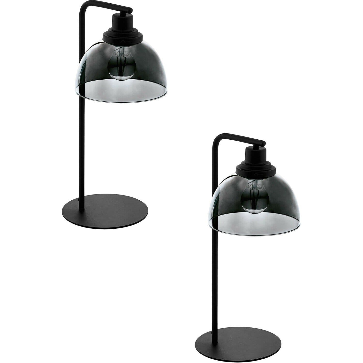 2 PACK Table Lamp Shade Transparent Glass Vaporized E27 60W