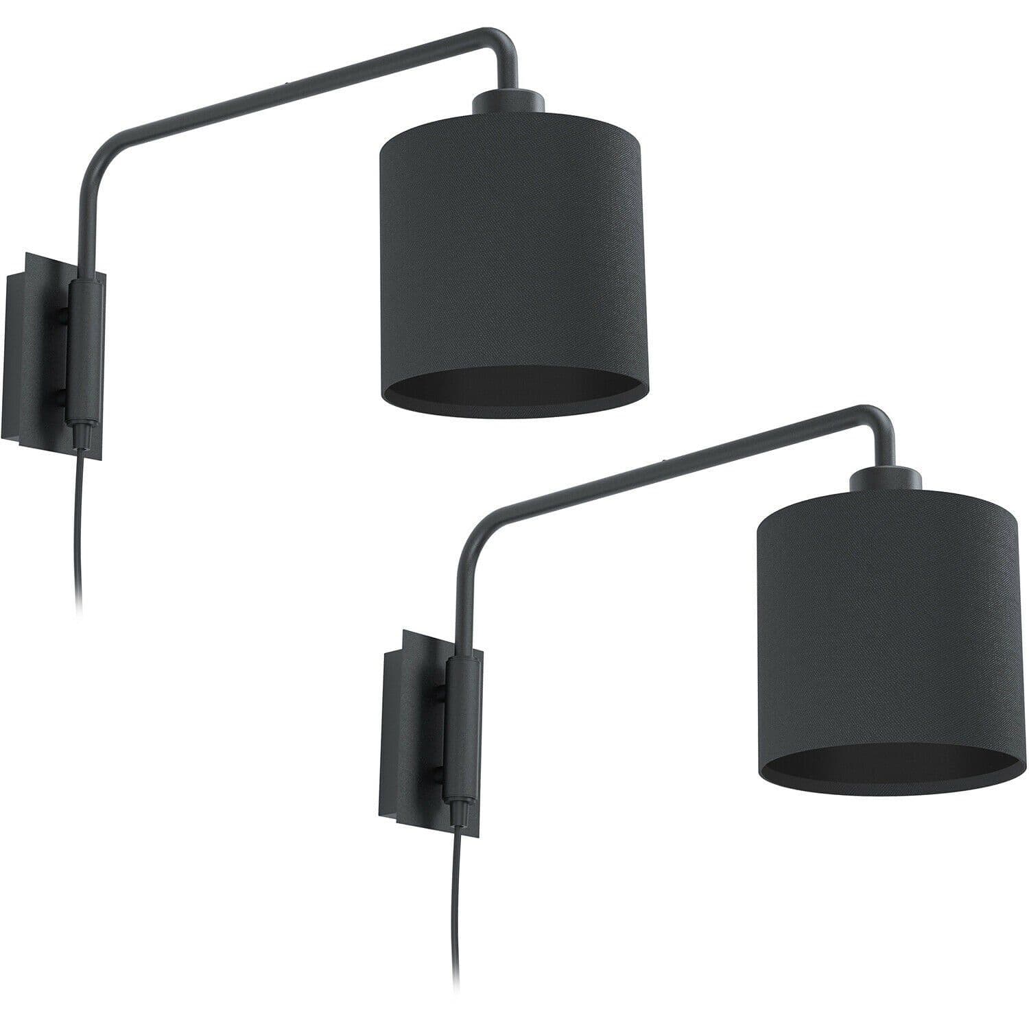 2 PACK Wall Light Shade Fabric Line Switch Bulb E27 1x40W