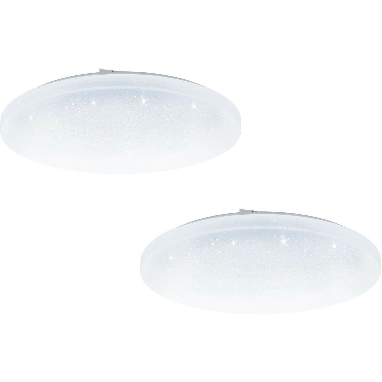 2 PACK Flush Ceiling Light Shade Plastic Crystal Effect LED 24W