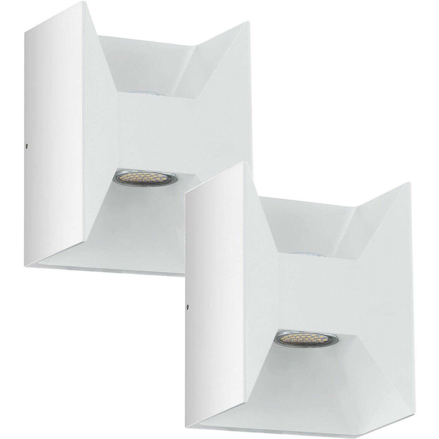 2 PACK IP44 Outdoor Wall Light Cast Aluminium 2.5W LED Porch Lamp