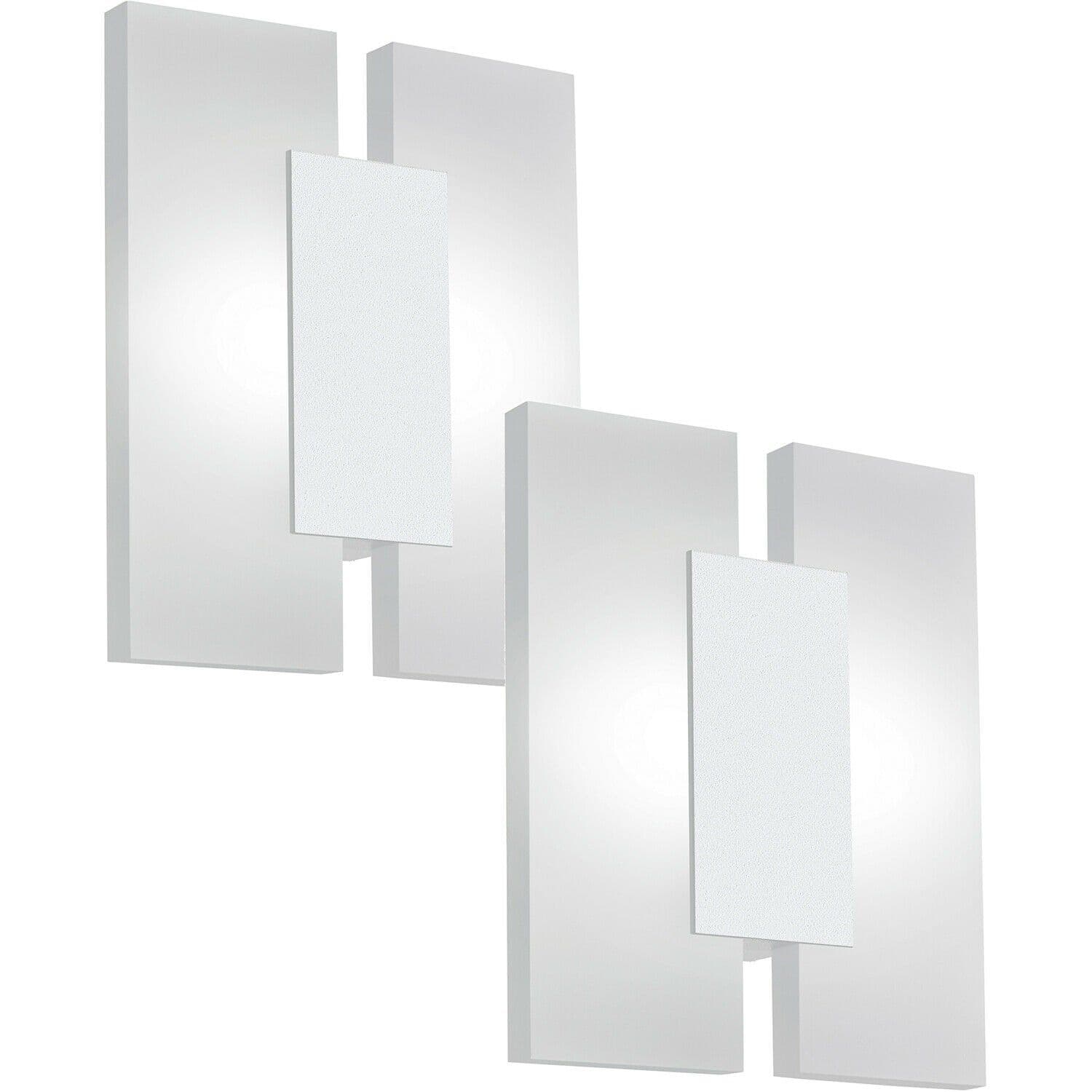 2 PACK Wall Light Shade Satined Plastic Bulb LED 2x4.5W Included