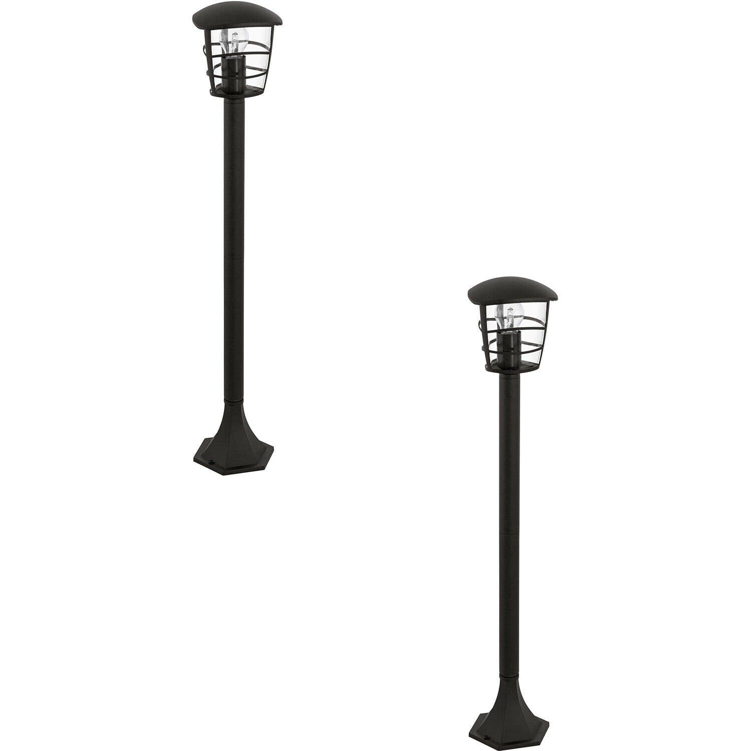 2 PACK IP44 Outdoor Bollard Light Lantern 1x 60W E27 Bulb Lamp Post