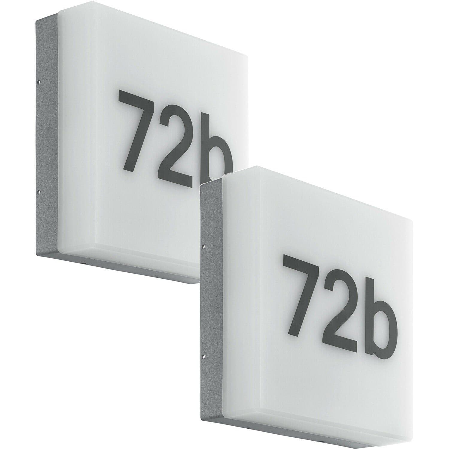 2 PACK IP44 Outdoor Wall Light Anthracite House Number 8.2W LED Porch Lamp