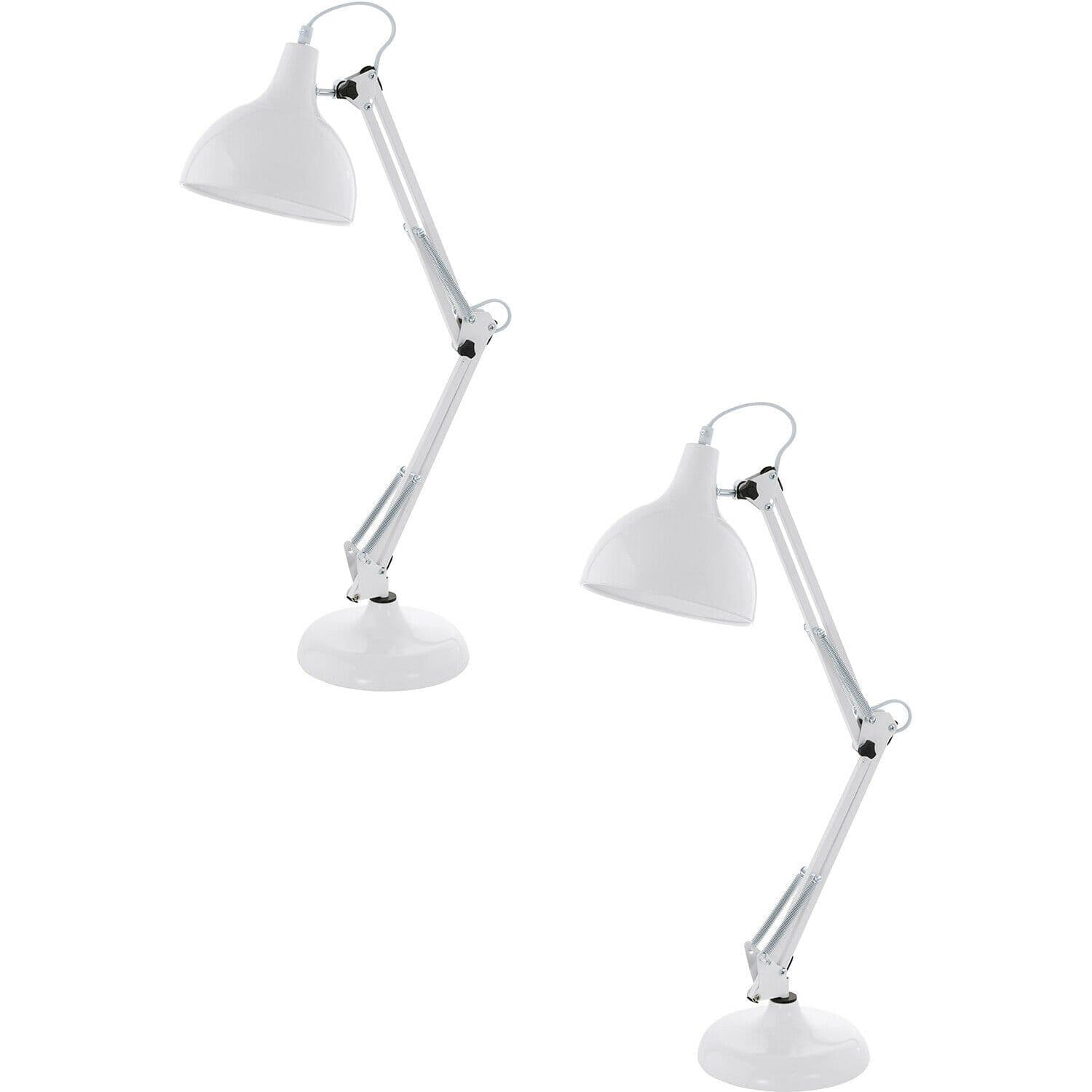 2 PACK Table Desk Lamp Adjustable Flexible Line Switch E27 40W