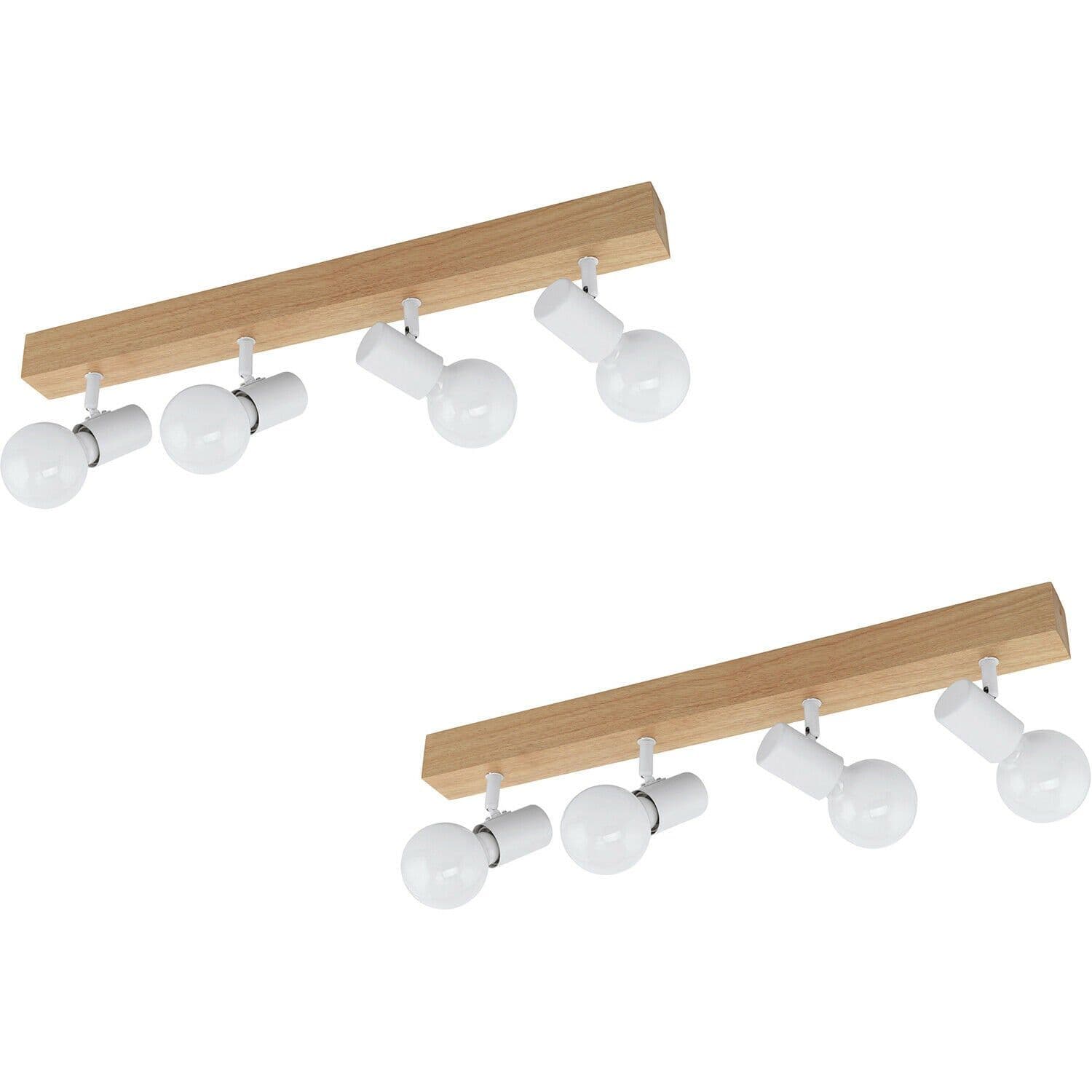 2 PACK 4 Spot Wall Flush Ceiling Light Brown Shade E27 4x60W