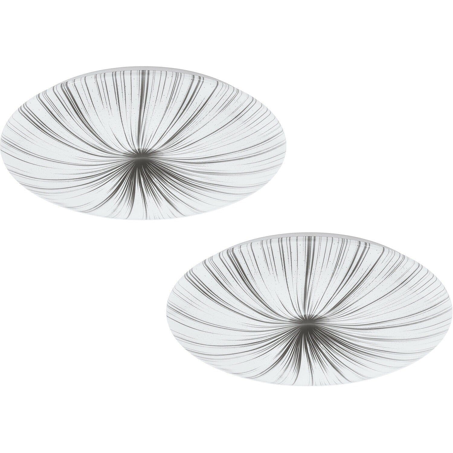 2 PACK Wall Flush Ceiling Light Shade Silver Plastic LED 33W