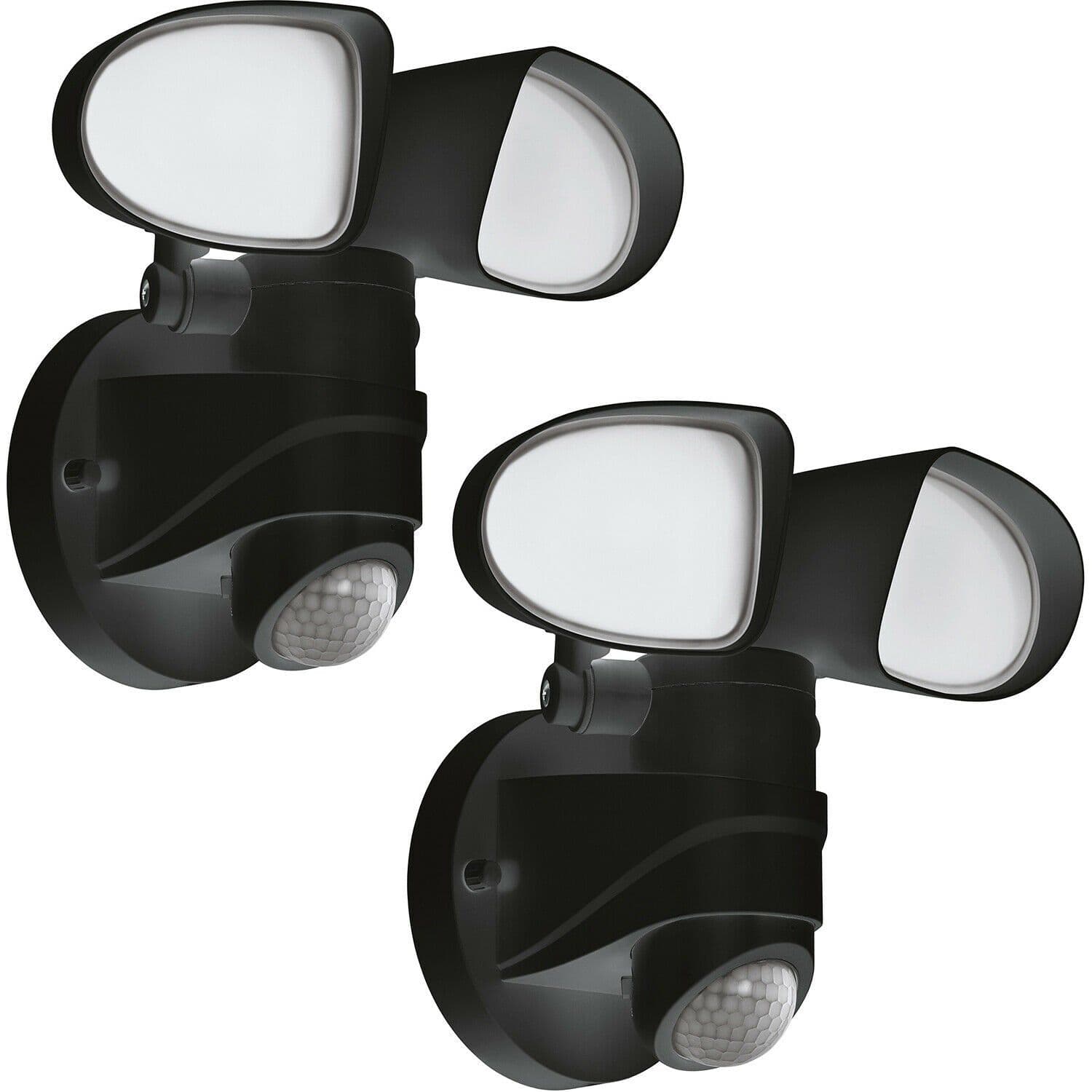 2 PACK IP44 Outdoor Wall Light & PIR Sensor Plastic 6W LED Lamp