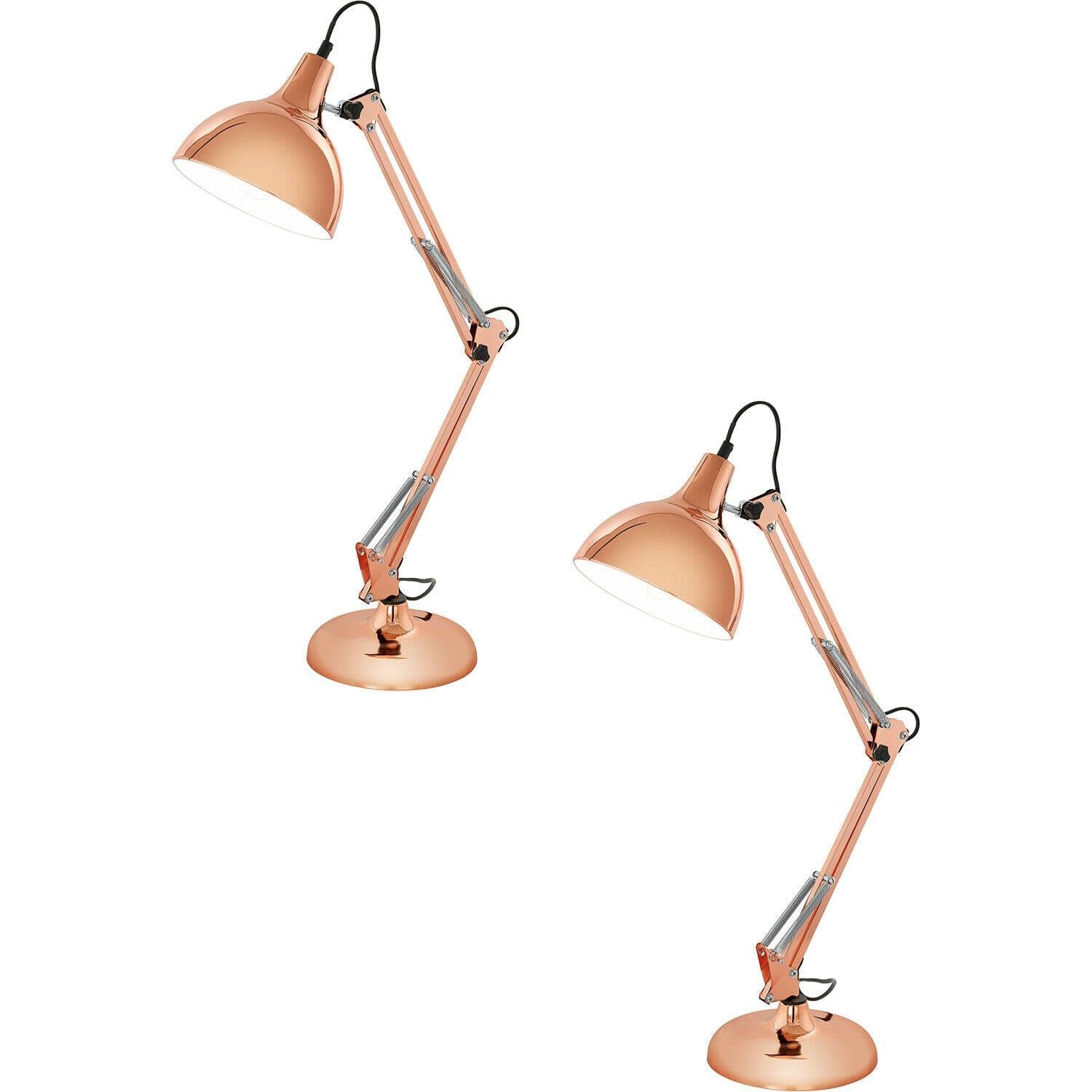 2 PACK Table Desk Lamp Adjustable Line Switch Bulb E27 1x40W