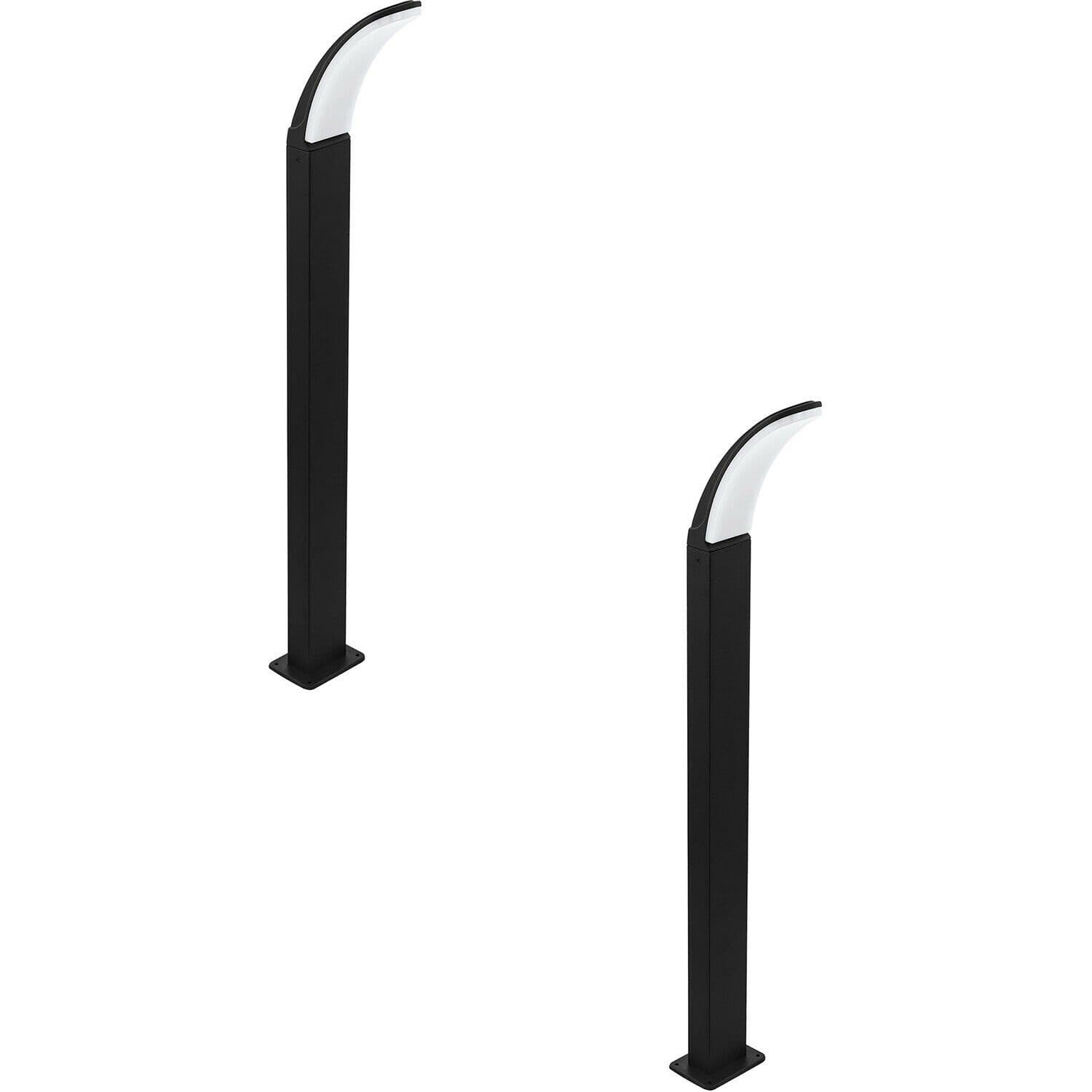 2 PACK IP44 Outdoor Bollard Light Aluminium 11W Built LED Lamp Post
