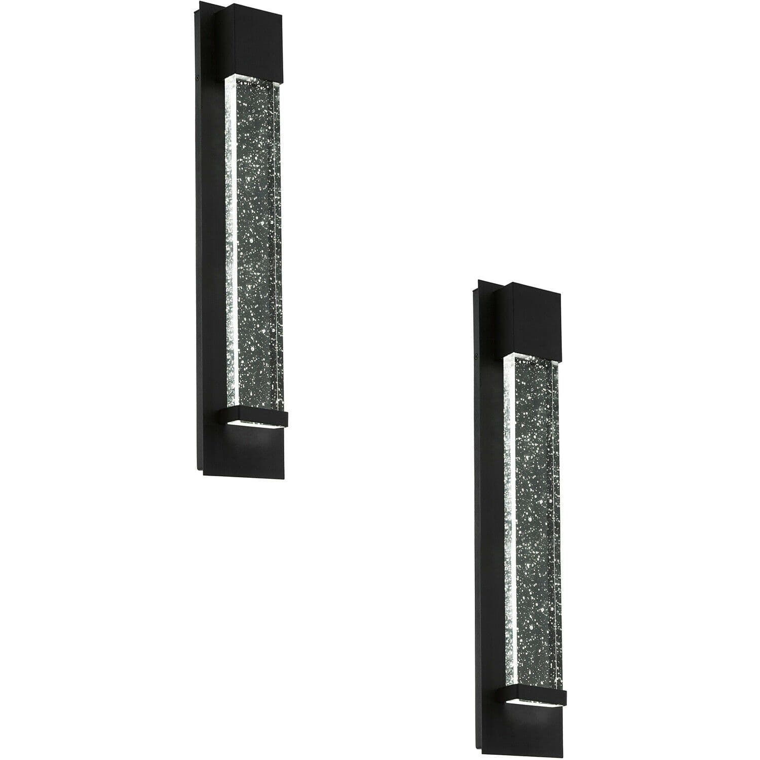 2 PACK IP44 Outdoor Wall Light Long Bubble Glass 3.3W LED Porch Lamp