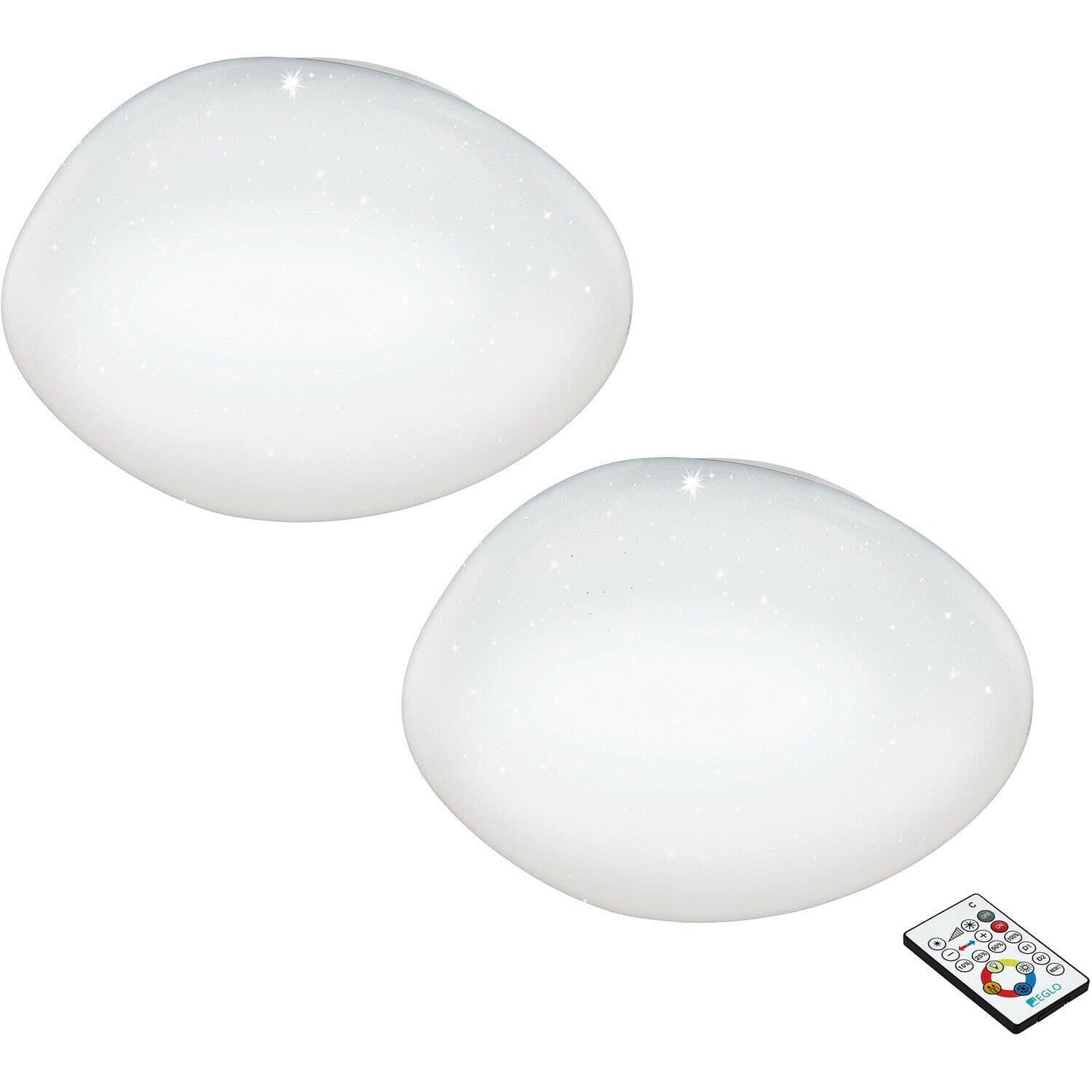2 PACK Flush Ceiling Light Shade Plastic Crystal Effect LED 21W