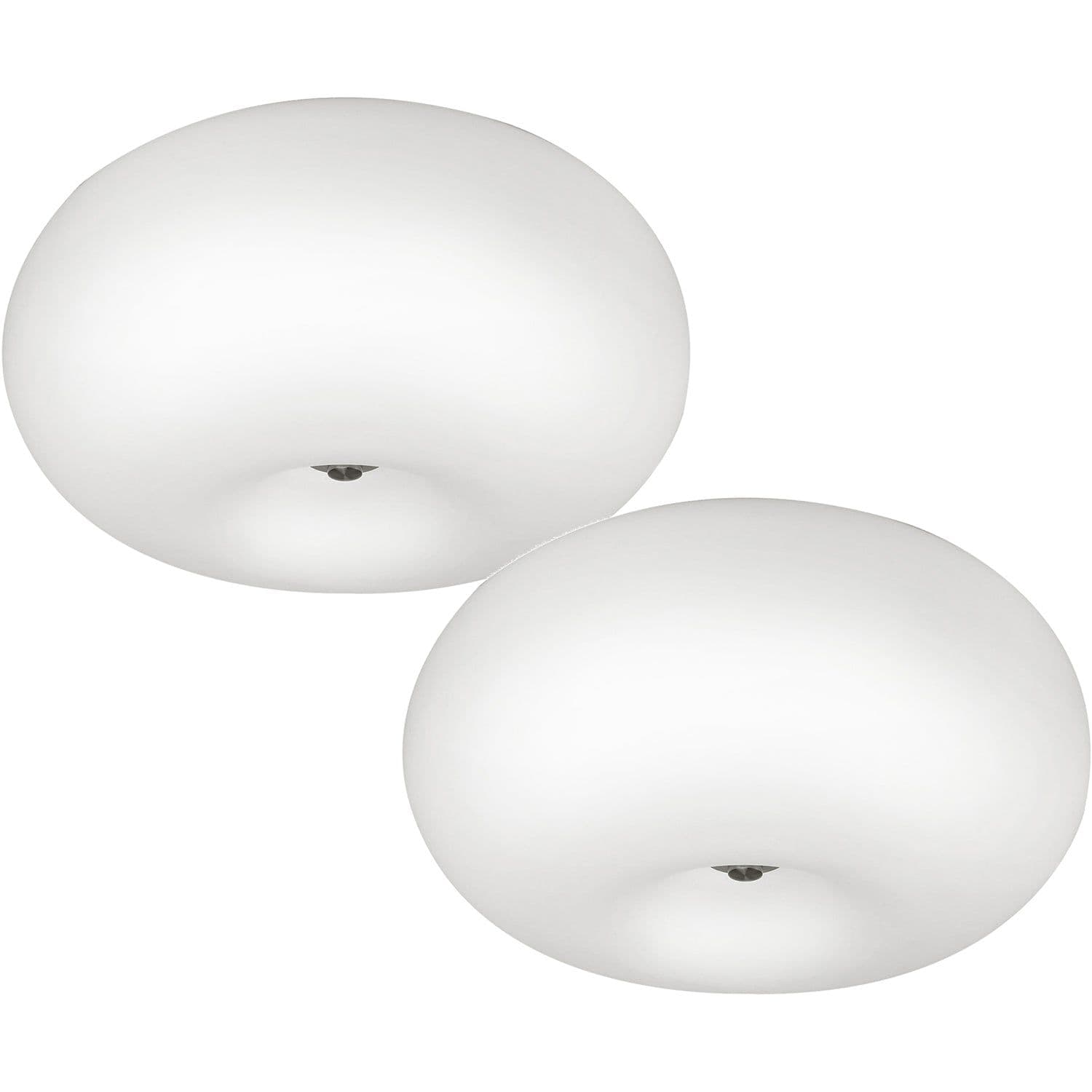 2 PACK Wall Flush Ceiling Light Satin Nickel Shade Glass Opal Matt 2x E27