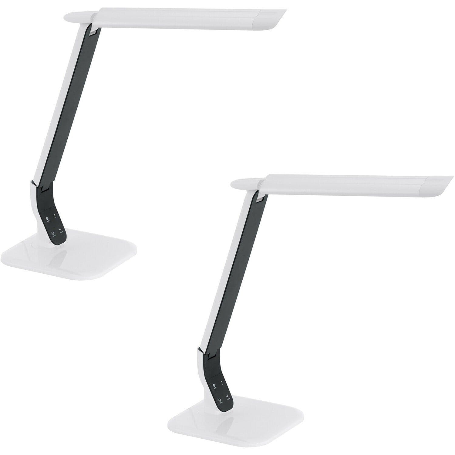 2 PACK Table Desk Lamp White Steel Plastic Touch On Off LED 6W Included