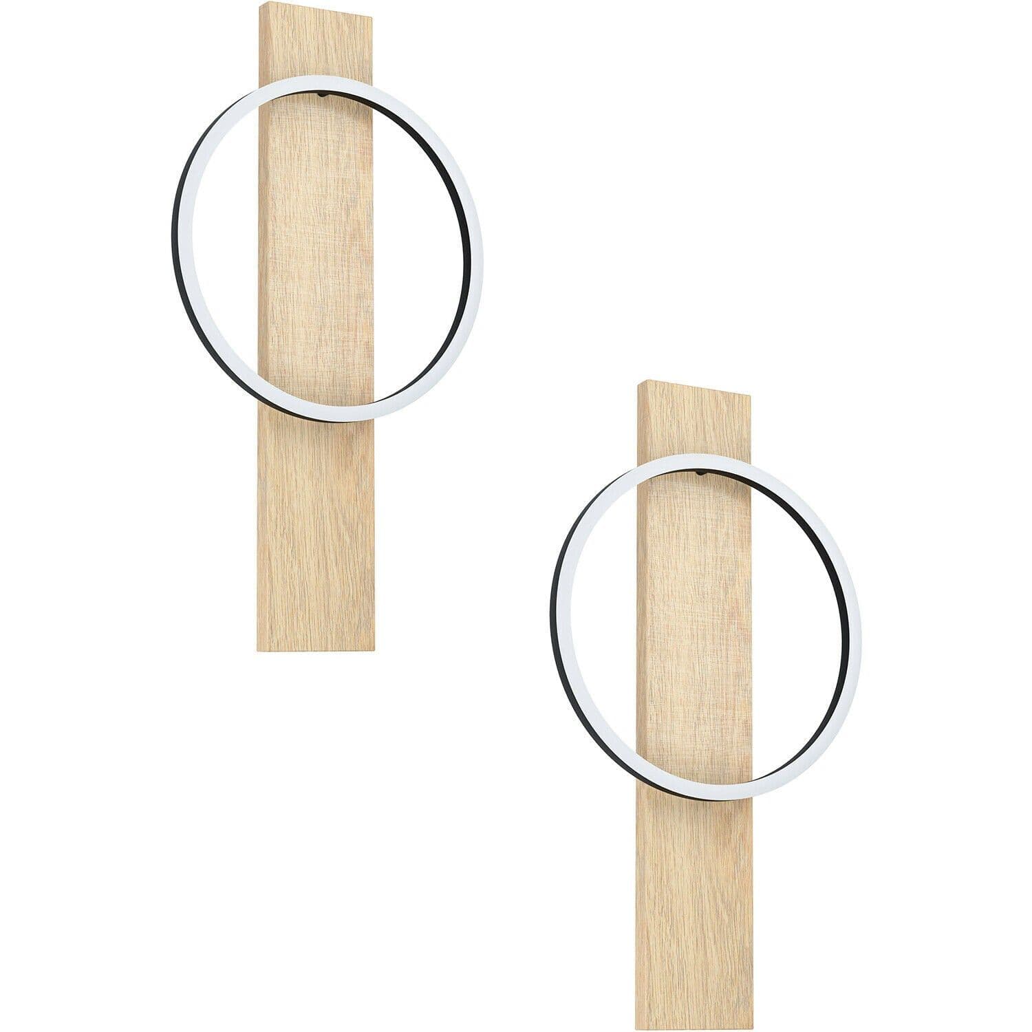 2 PACK Wall Flush Ceiling Light Brown Shade White Plastic LED 12W