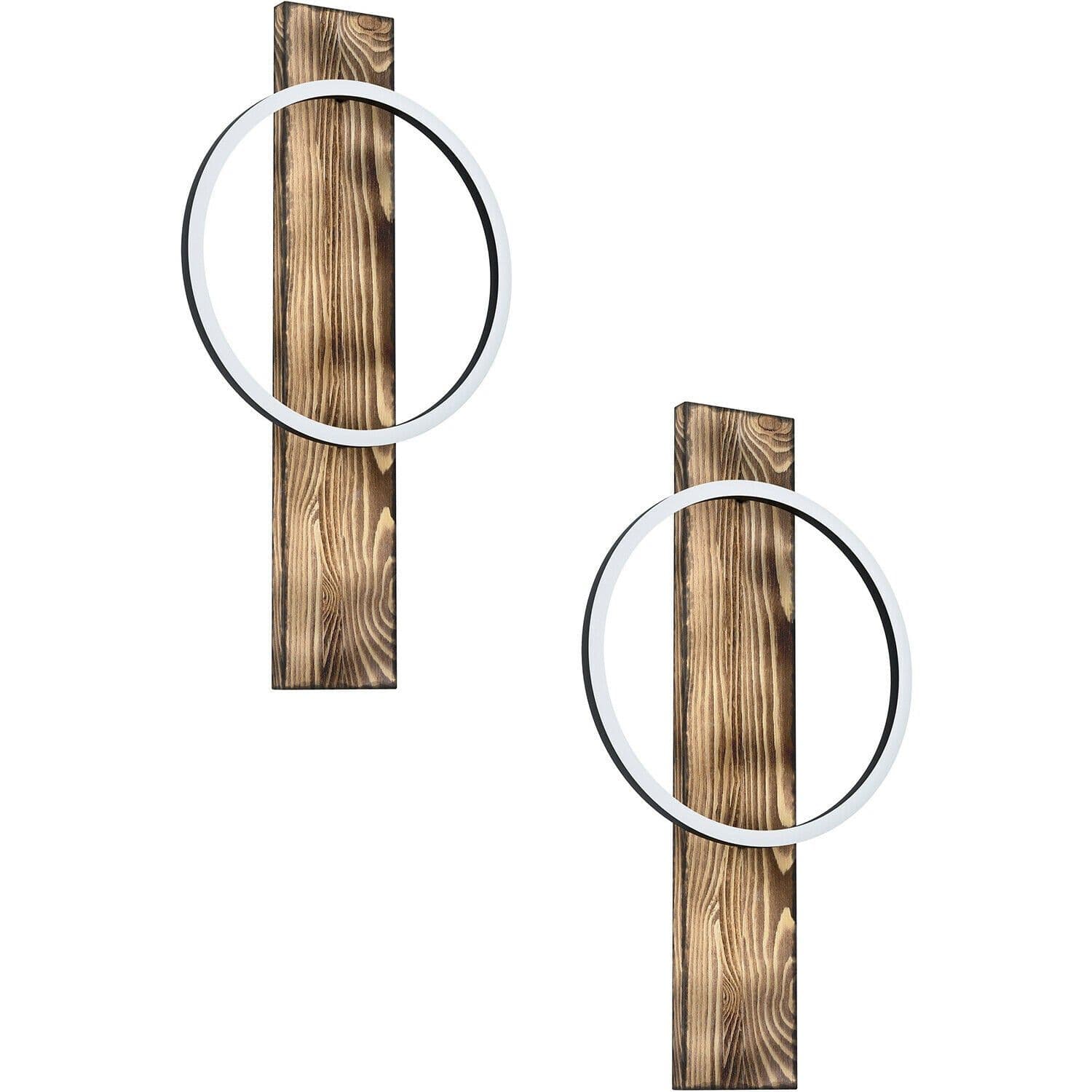 2 PACK Wall Light Brown Rustic Shade White Plastic Bulb LED 1x12W