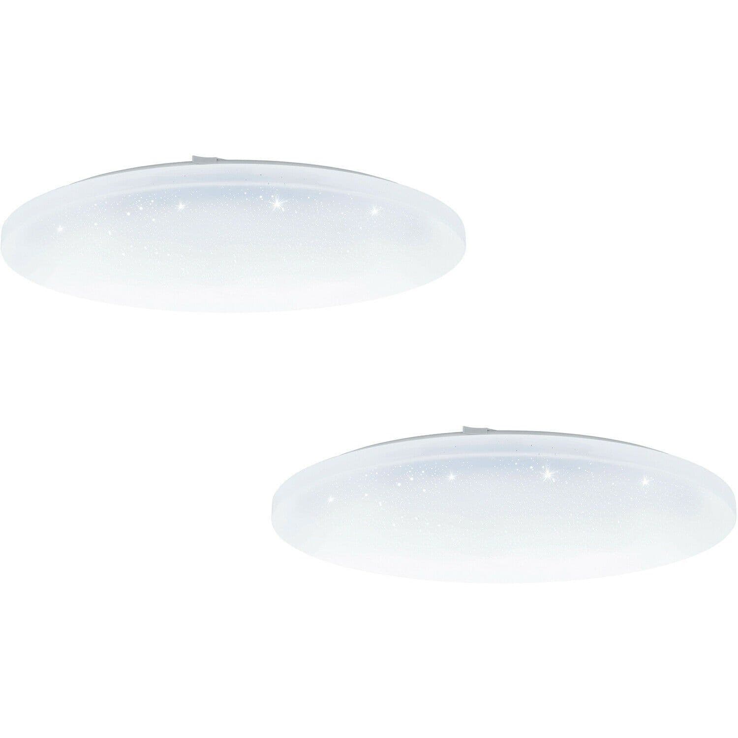 2 PACK Flush Ceiling Light Shade Plastic Crystal Effect LED 36W