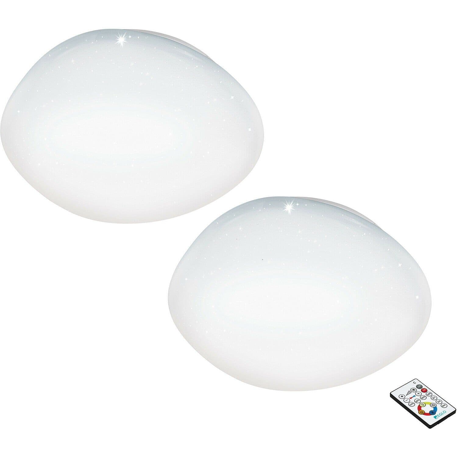 2 PACK Flush Ceiling Light Shade Plastic Crystal Effect LED 34W