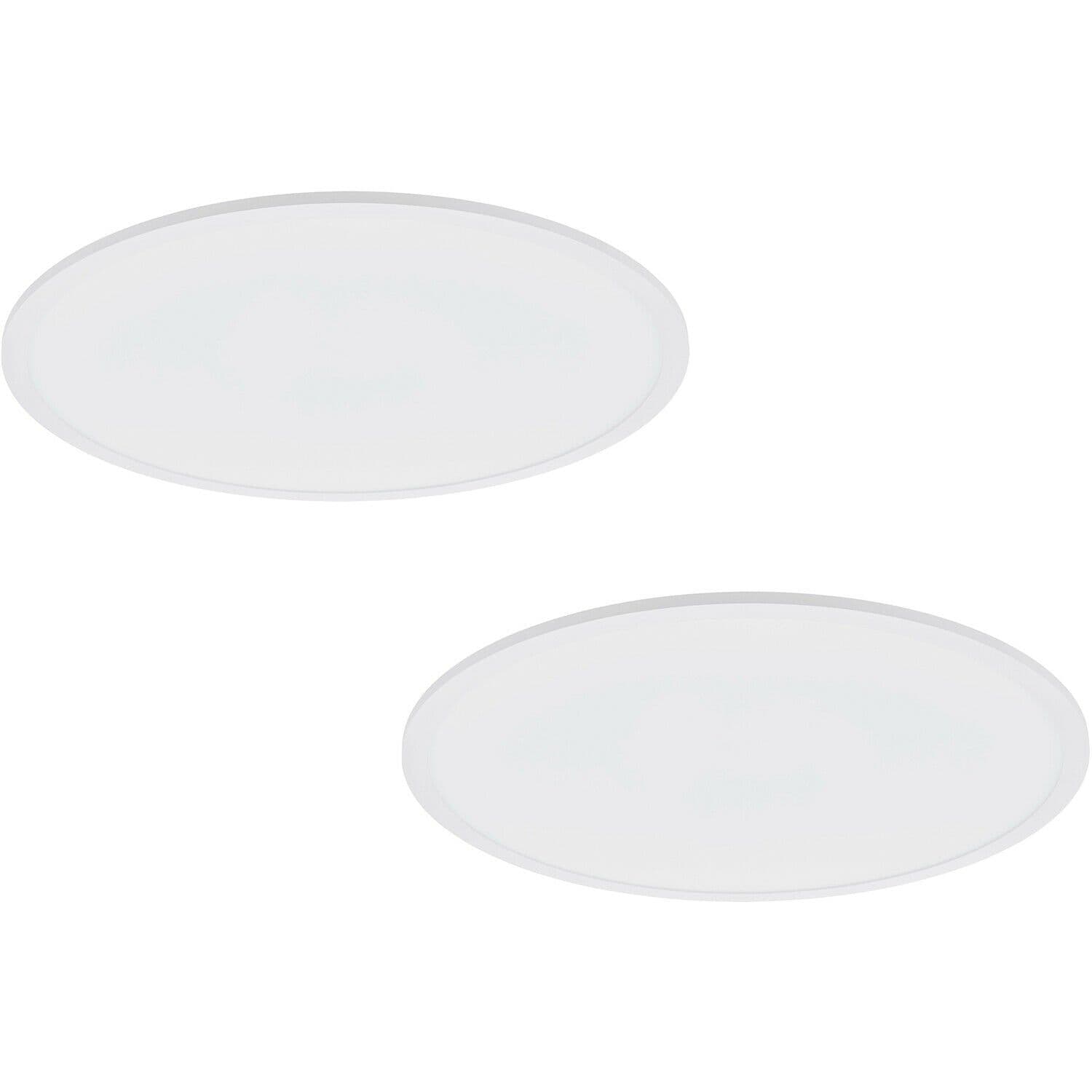 2 PACK 600mm Modern Ceiling Light White Slim Round Low Profile 36W LED 4000K