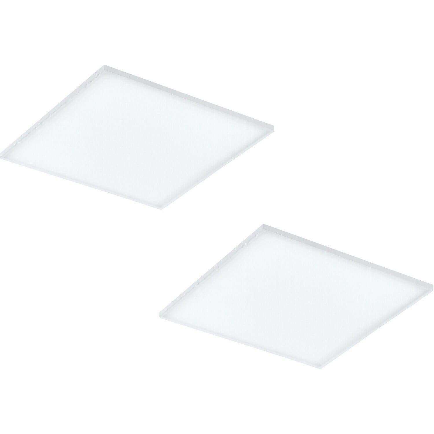 2 PACK 595mm Sleek Ceiling Light White Slim Square Low Profile 33W LED 4000K
