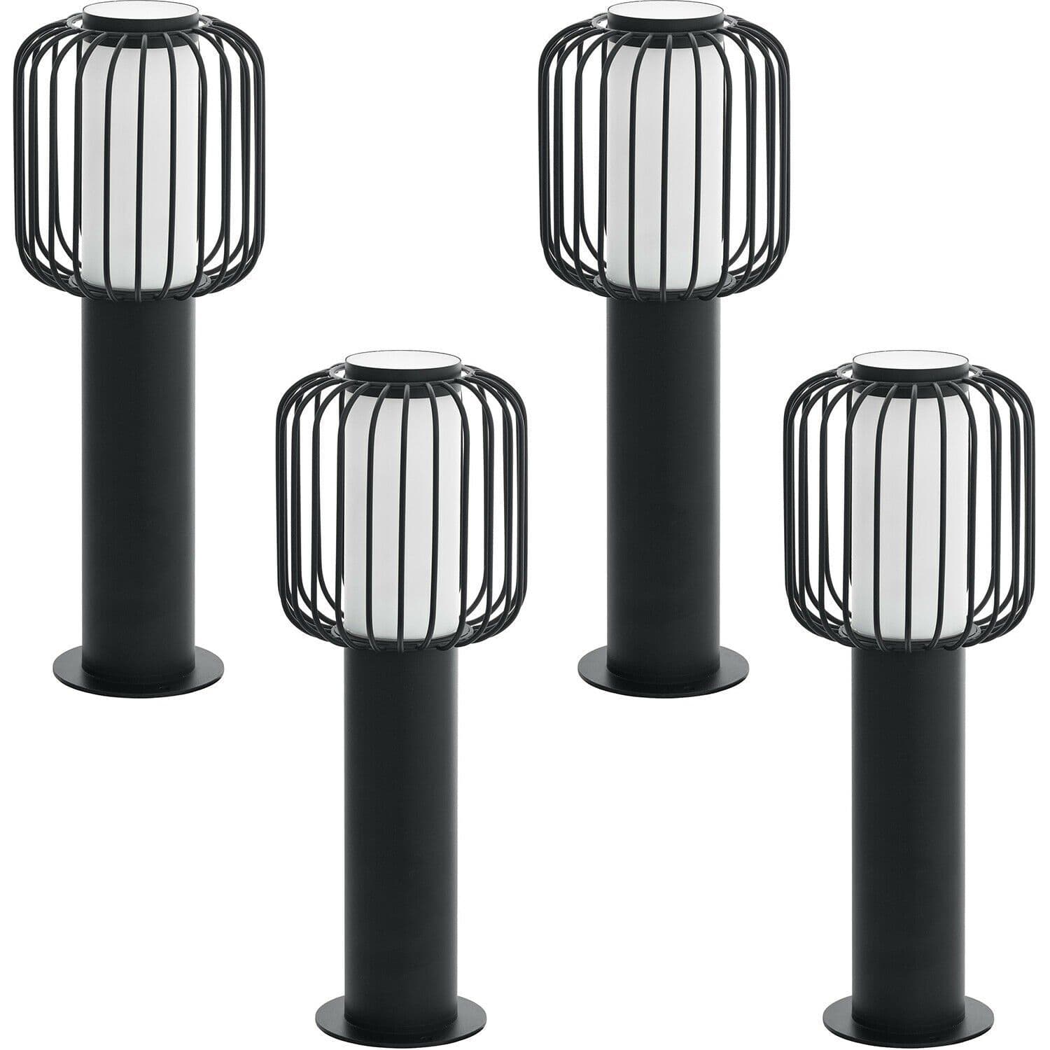 4 PACK IP44 Outdoor Pedestal Light Steel 1x 28W E27 Wall Gate Lamp