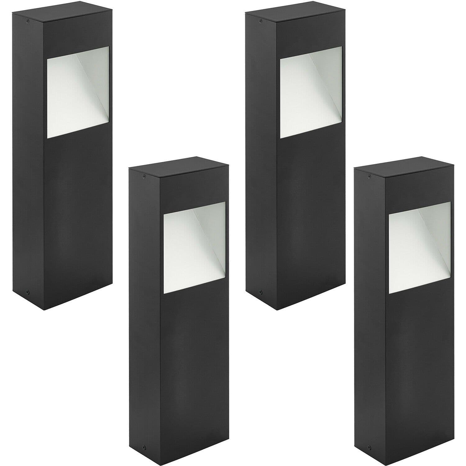 4 PACK IP44 Outdoor Pedestal Light Anthracite & Square Post 10W LED