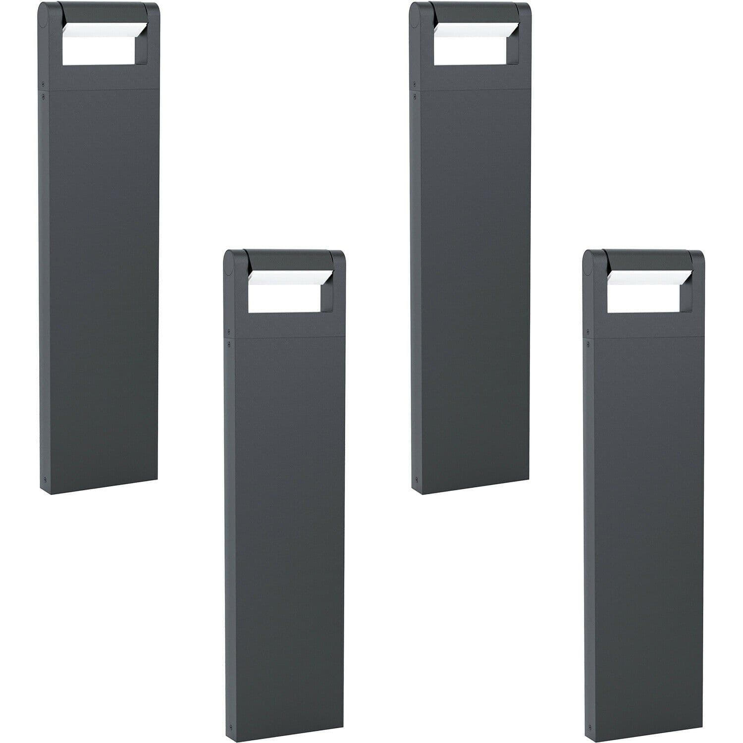 4 PACK IP44 Outdoor Bollard Light Black Cast Aluminium 4.8W LED Post