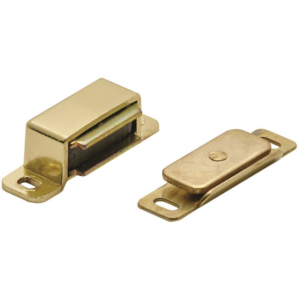 Magnetic Cupboard Door Catch 37mm Fixing Centres Pull Electro Brassed