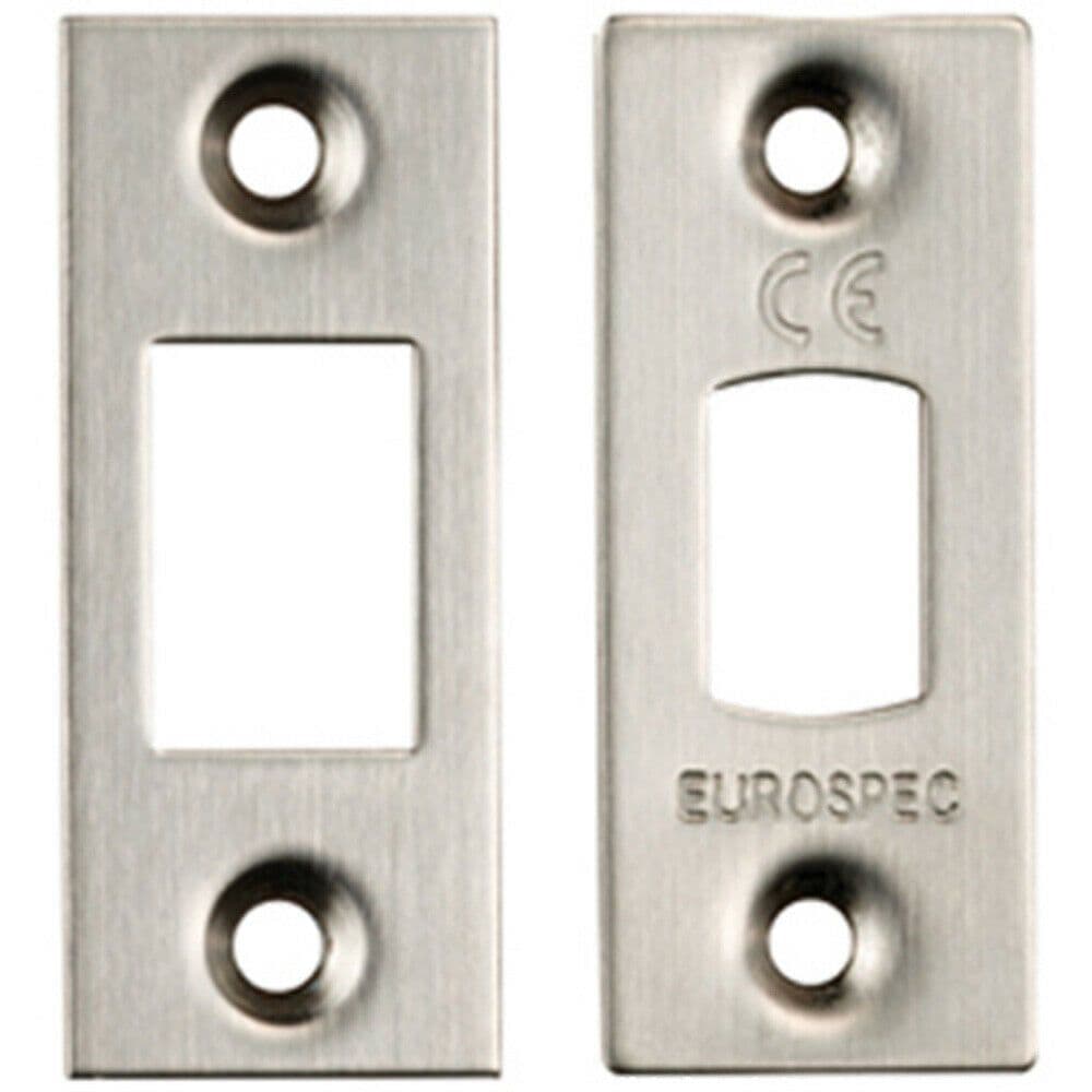 Forend Strike & Fixing Pack Suitable for Tubular Deadbolt Satin Steel