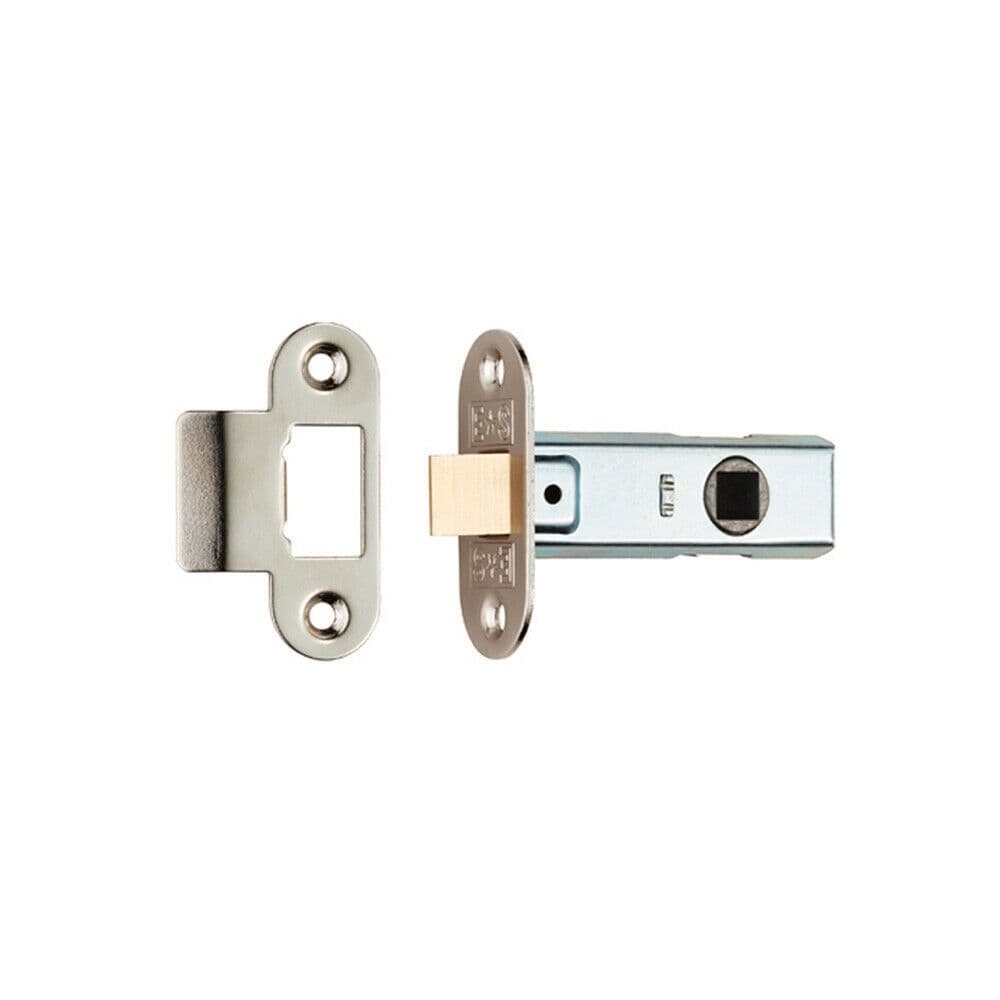 64mm Contract Standard Tubular Latch Rounded Strike Forend Nickel Plated