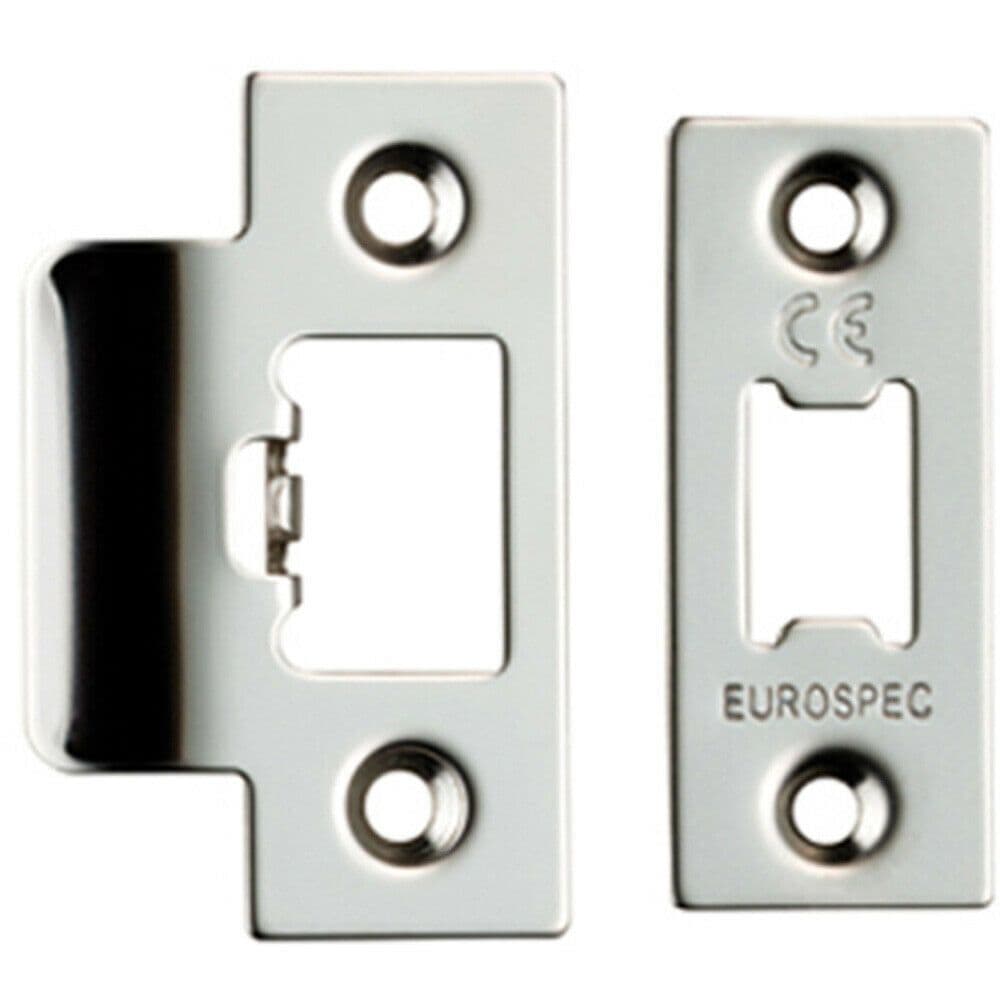 Forend Strike & Fixing Pack Suitable Tubular Latch Bright Steel