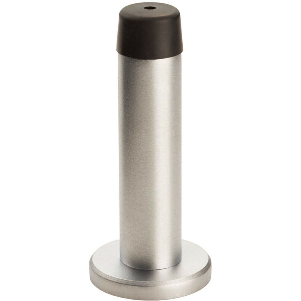 Rubber Tipped Doorstop Cylinder Wall Mounted 71mm Satin Chrome
