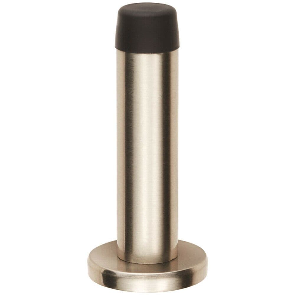 Rubber Tipped Doorstop Cylinder Wall Mounted 71mm Satin Nickel