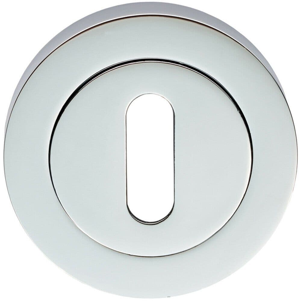 50mm Lock Profile Round Escutcheon 10mm Depth Concealed Fix Polished Chrome