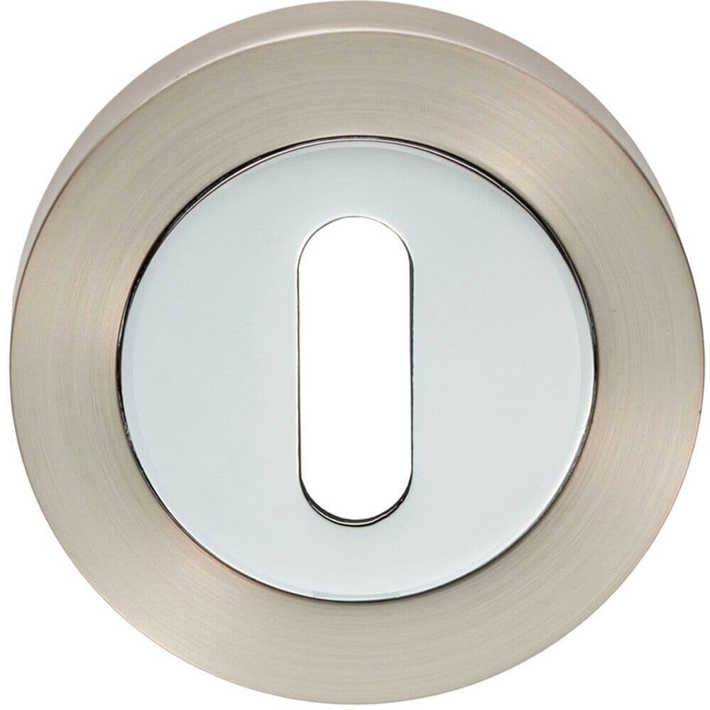 50mm Lock Profile Escutcheon 10mm Depth Concealed Fix Satin Nickel Chrome