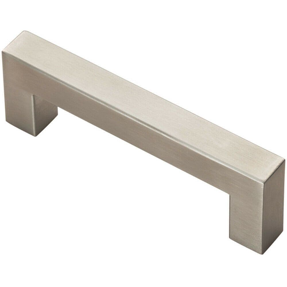 Square Linear Block Pull Handle 110 x 14mm 96mm Fixing Centres Satin Steel