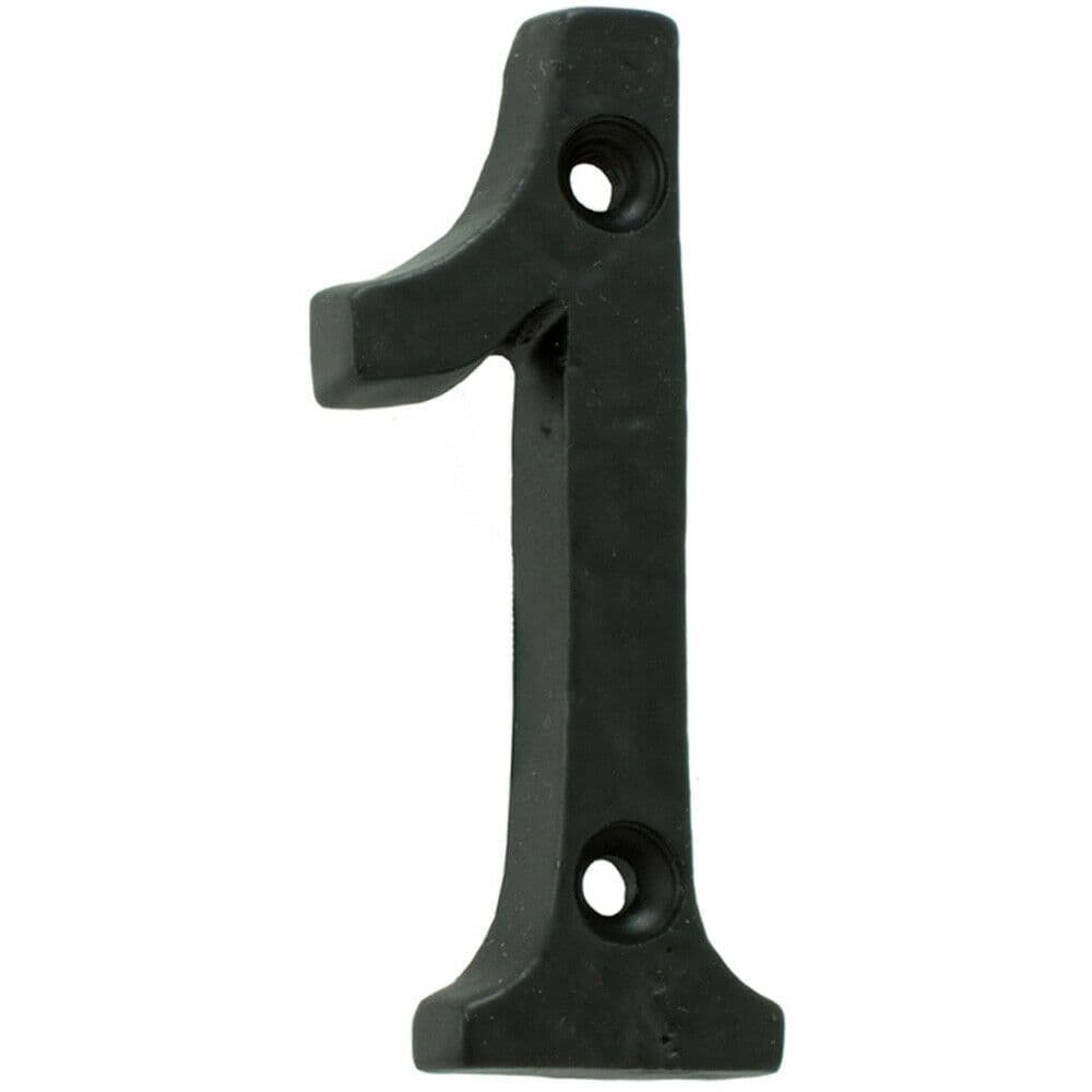 Antique Door Number 1 78mm Height 8mm Depth Iron Face Numeral Plaque
