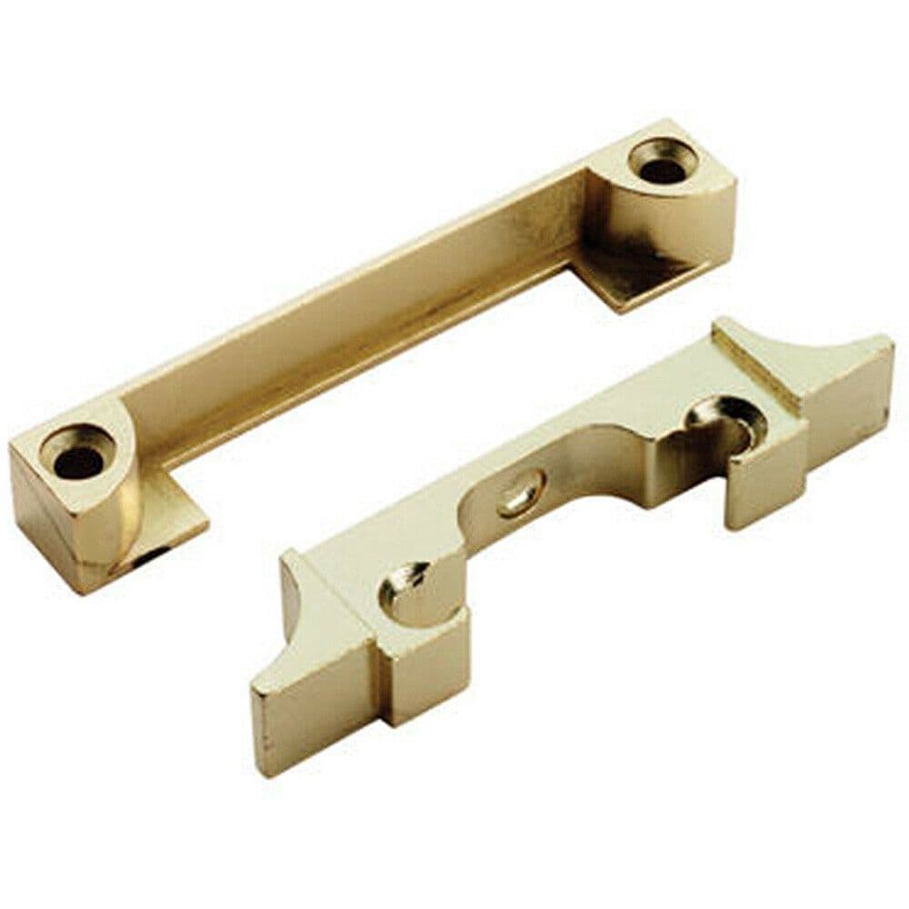 Mortice Tubular Latch Rebate Kit Double Doors 13 x 22mm Electro Brassed